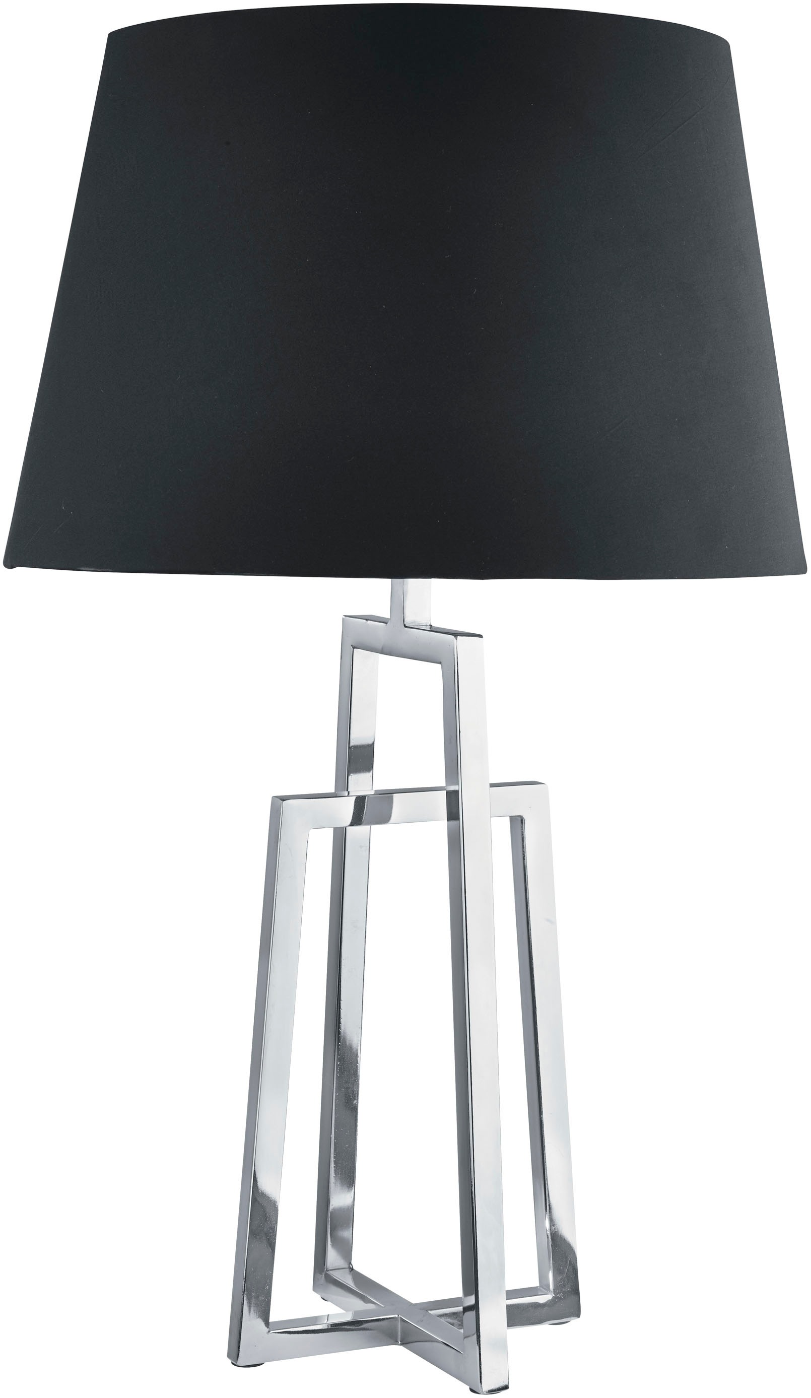 Searchlight Tischleuchte »York Tischlampe - Chromsockel & schwarzer zulaufender Schirm« E27 1 Stk.