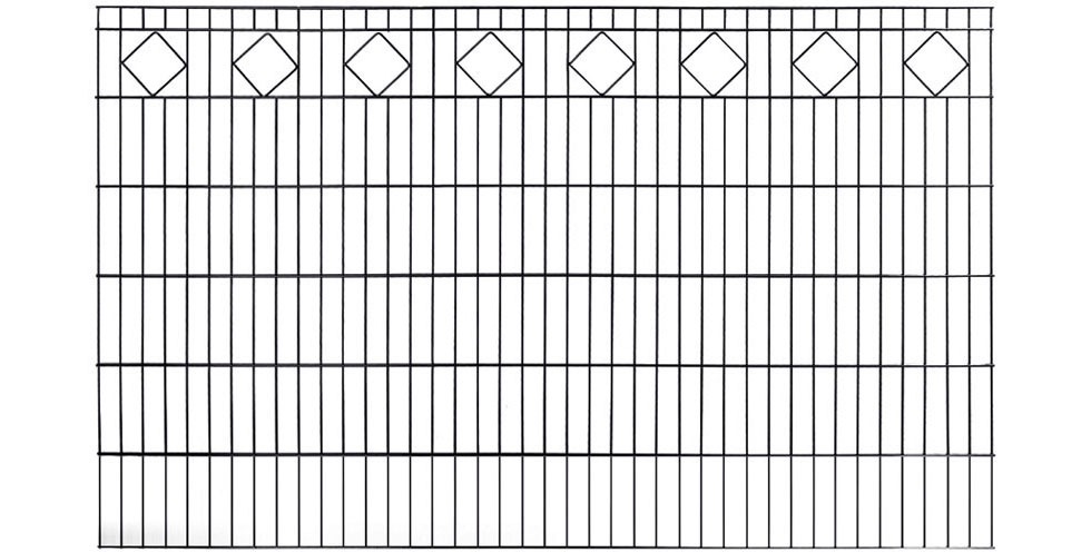 KRAUS Doppelstabmattenzaun »Schmuckmatte-60x40«, anthrazit, 120 cm hoch, 5 Elemente für 10 m, 6 Pfosten