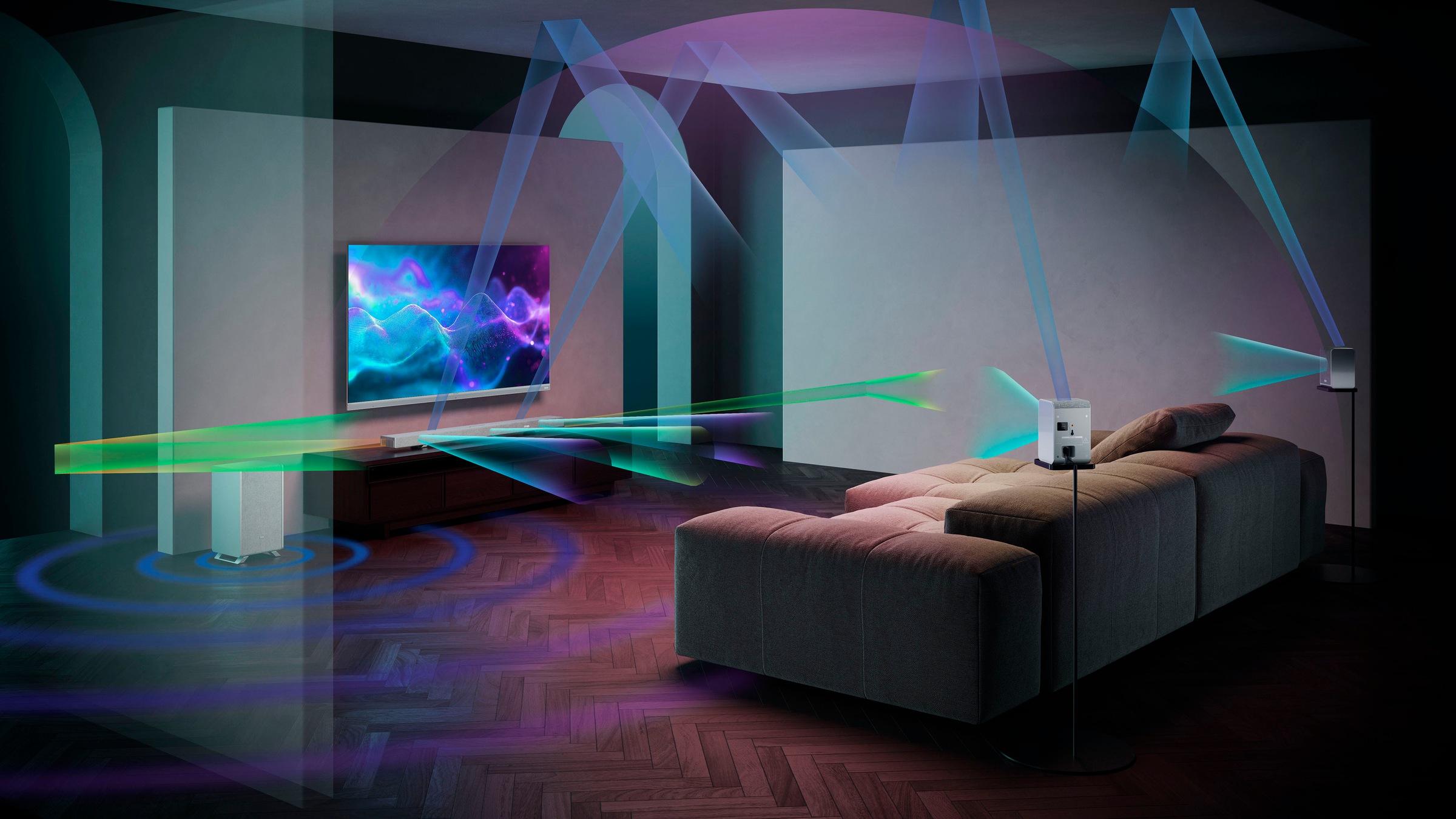 Sharp Soundbar »HT-SBW55121 5.1.2 Dolby Atmos®/DTS:X® mit Drahtlos-Subwoofer«