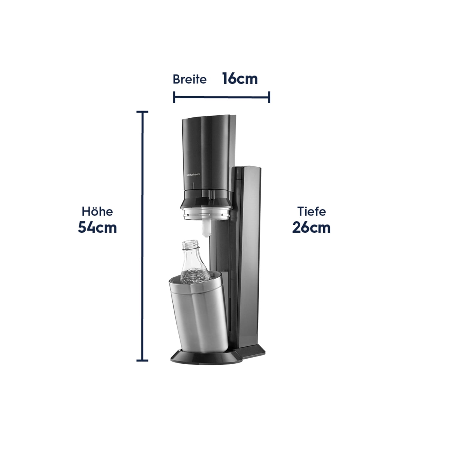 SodaStream Wassersprudler »CRYSTAL 3.0 Wassersprudler titan, Vorteilspack« 3 Glaskaraffen inklusive, ideal für Mehrpersonenhaushalte