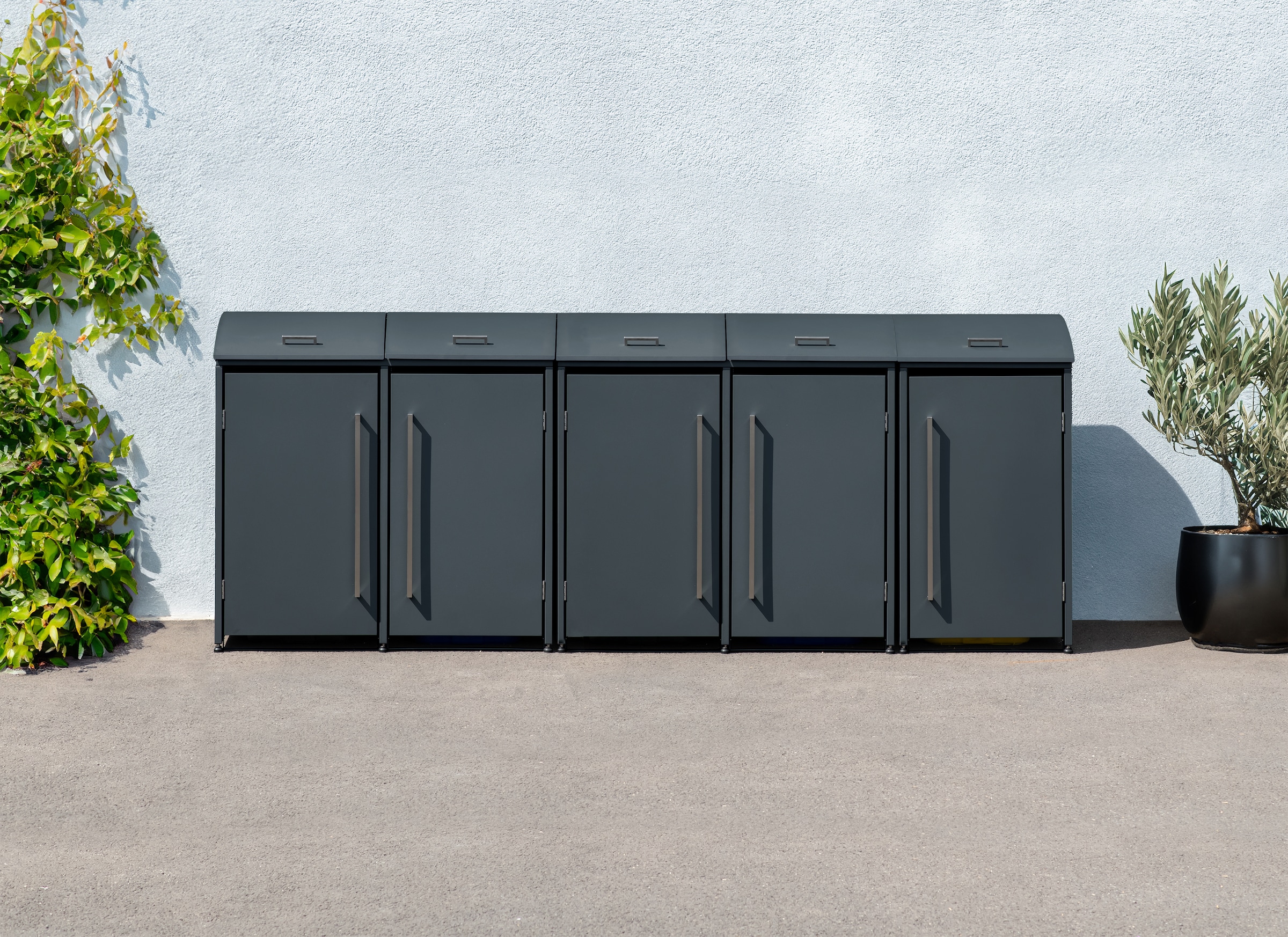 WESTMANN Mülltonnenbox »Moderna 5«, Platz für 5 Mülltonnen je 240 L, BxHxT: 350x83x135 cm