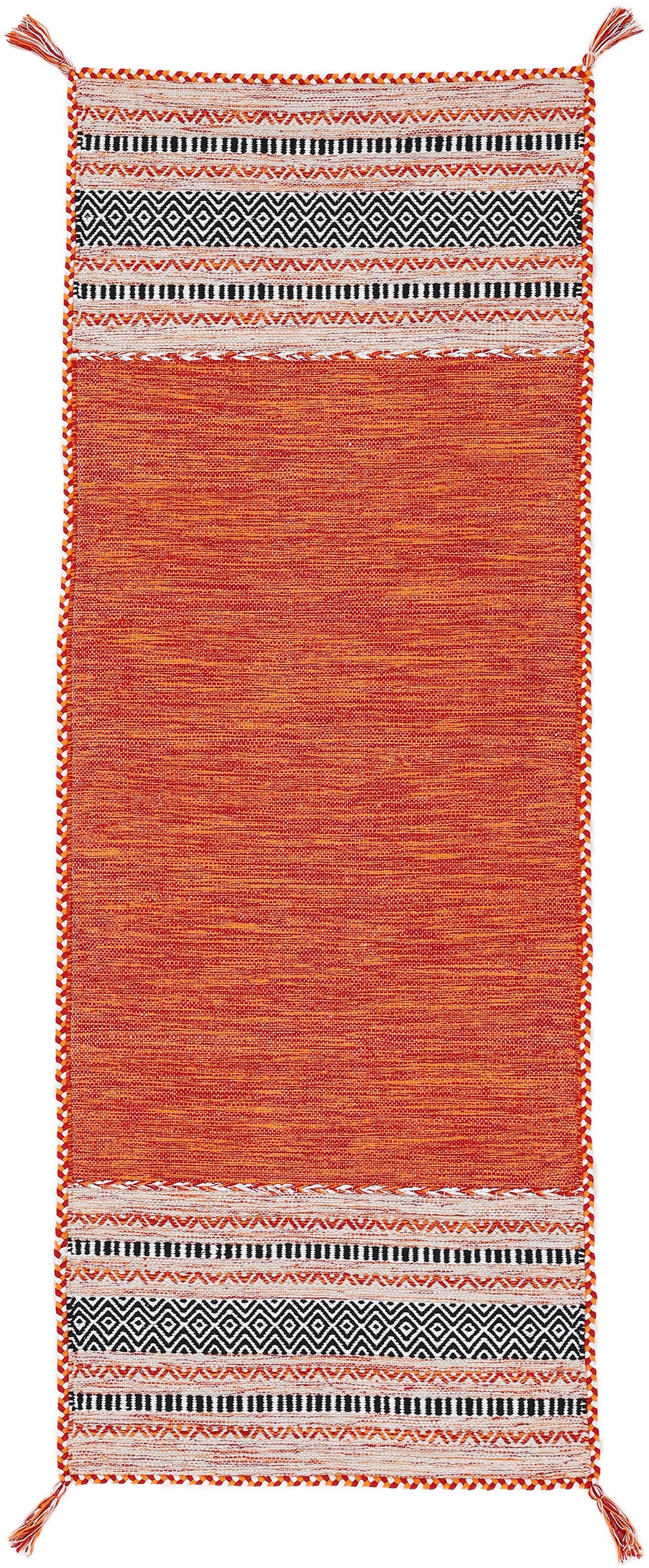 carpetfine Läufer »Kelim Azizi«, rechteckig, Wendeteppich Rechnung Wohnzimmer auf Baumwolle, kaufen mit Fransen