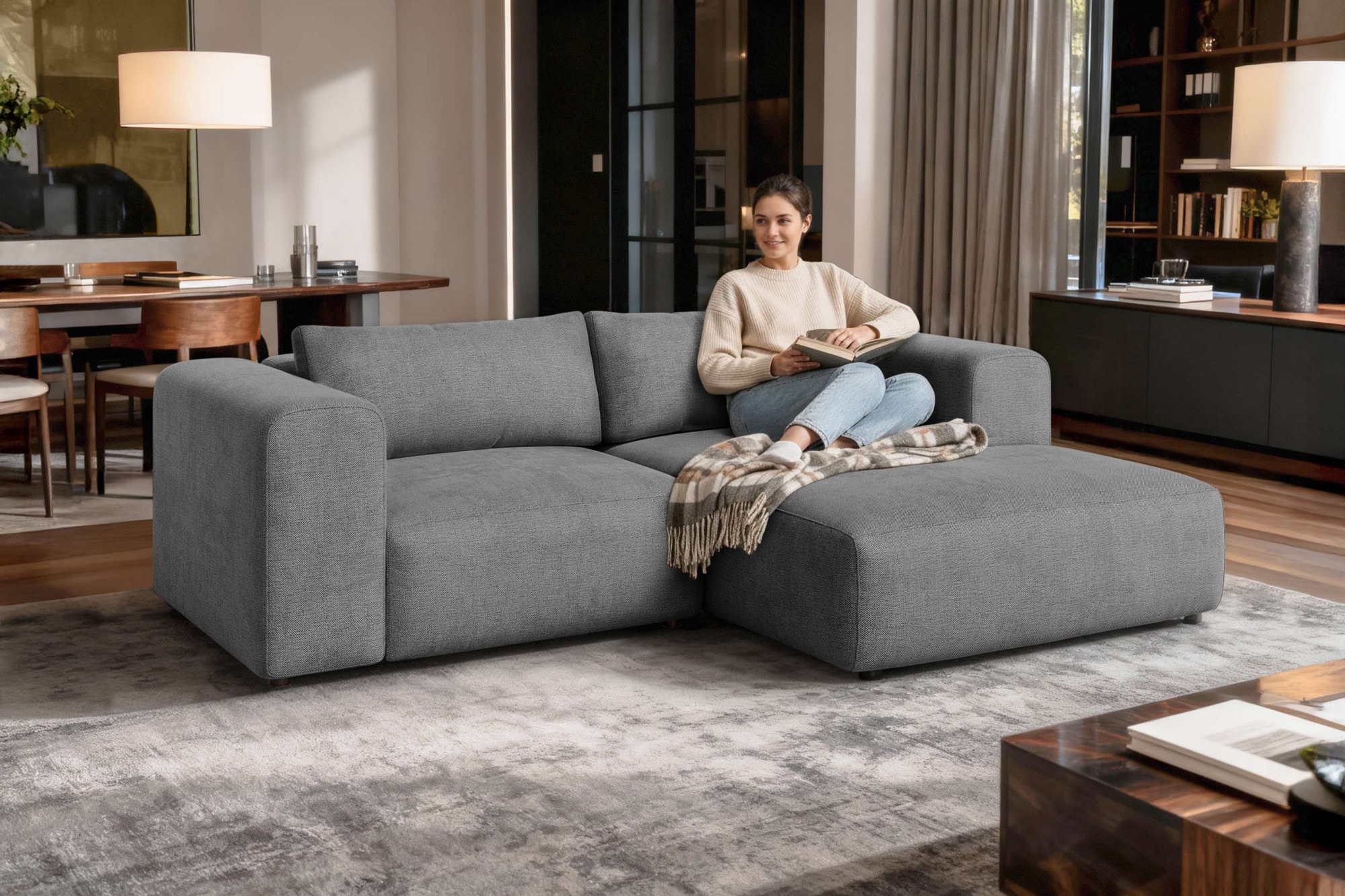 OTTO home Ecksofa »TIARRA Design-Sofa mit Ottomane recht/links bestellbar, günstig online kaufen