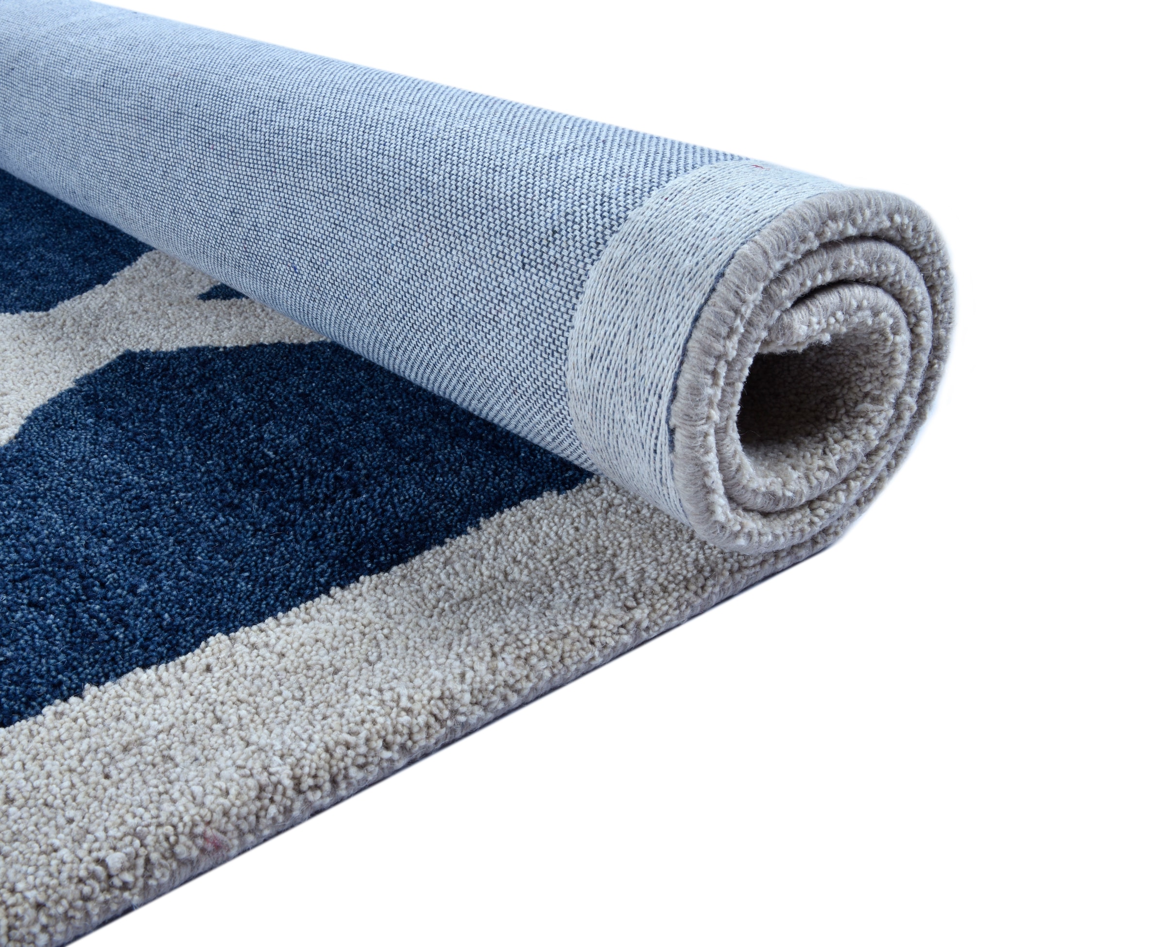 THEKO Wollteppich »Royal Design« rechteckig 14 mm Höhe reine Wolle, Rauten Design, ideal im Wohnzimmer & Schlafzimmer