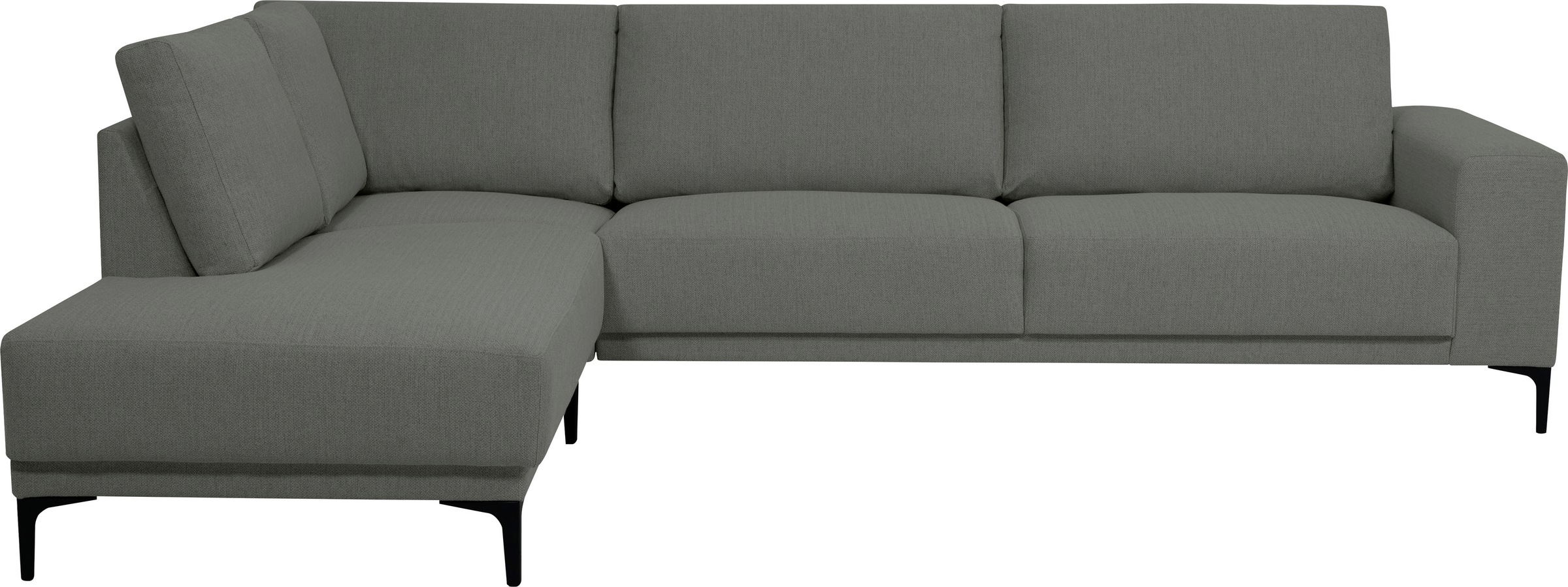 Places of Style Ecksofa »Xander, L-Form,«, Breite 289 cm, Webstoff, Soft-Touch Chenille, schwarze Metallfüßen