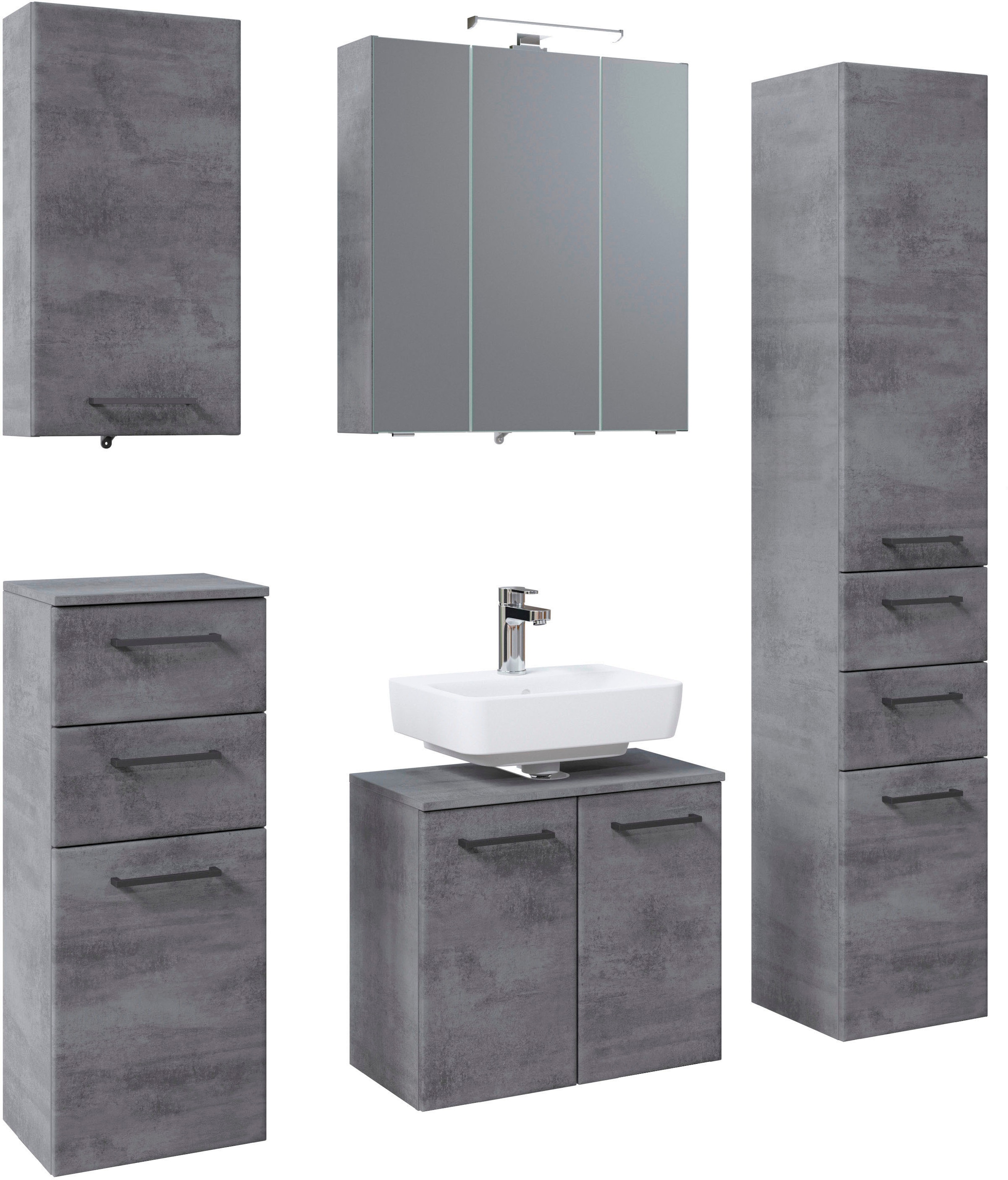 Saphir Badmöbel-Set »Quickset 945 5-teilig, Waschbeckenunterschrank mit LED günstig online kaufen