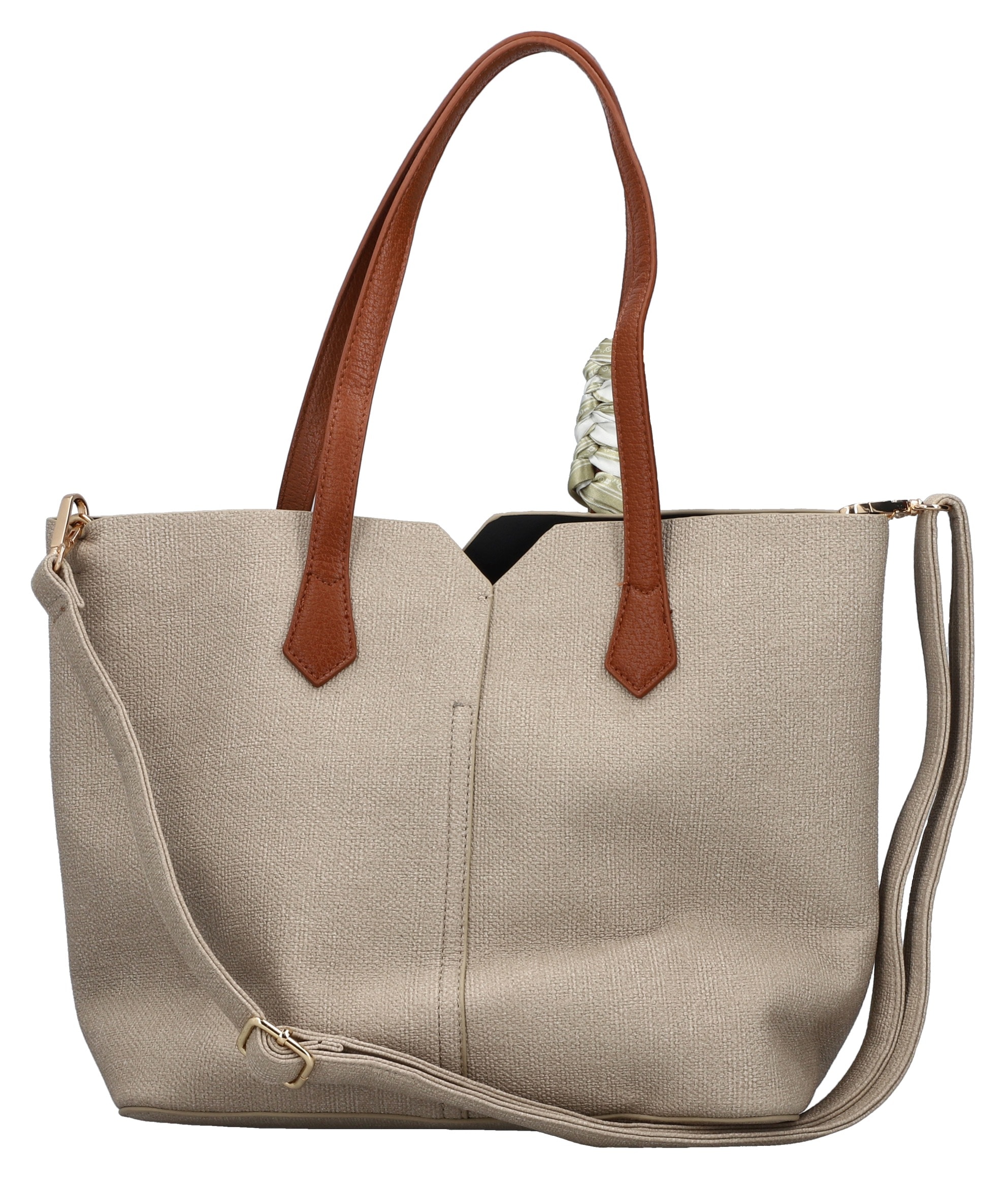 Rieker Shopper, Henkeltasche, Schultertasche Damen mit abnehmbarem Logo-Anhänger