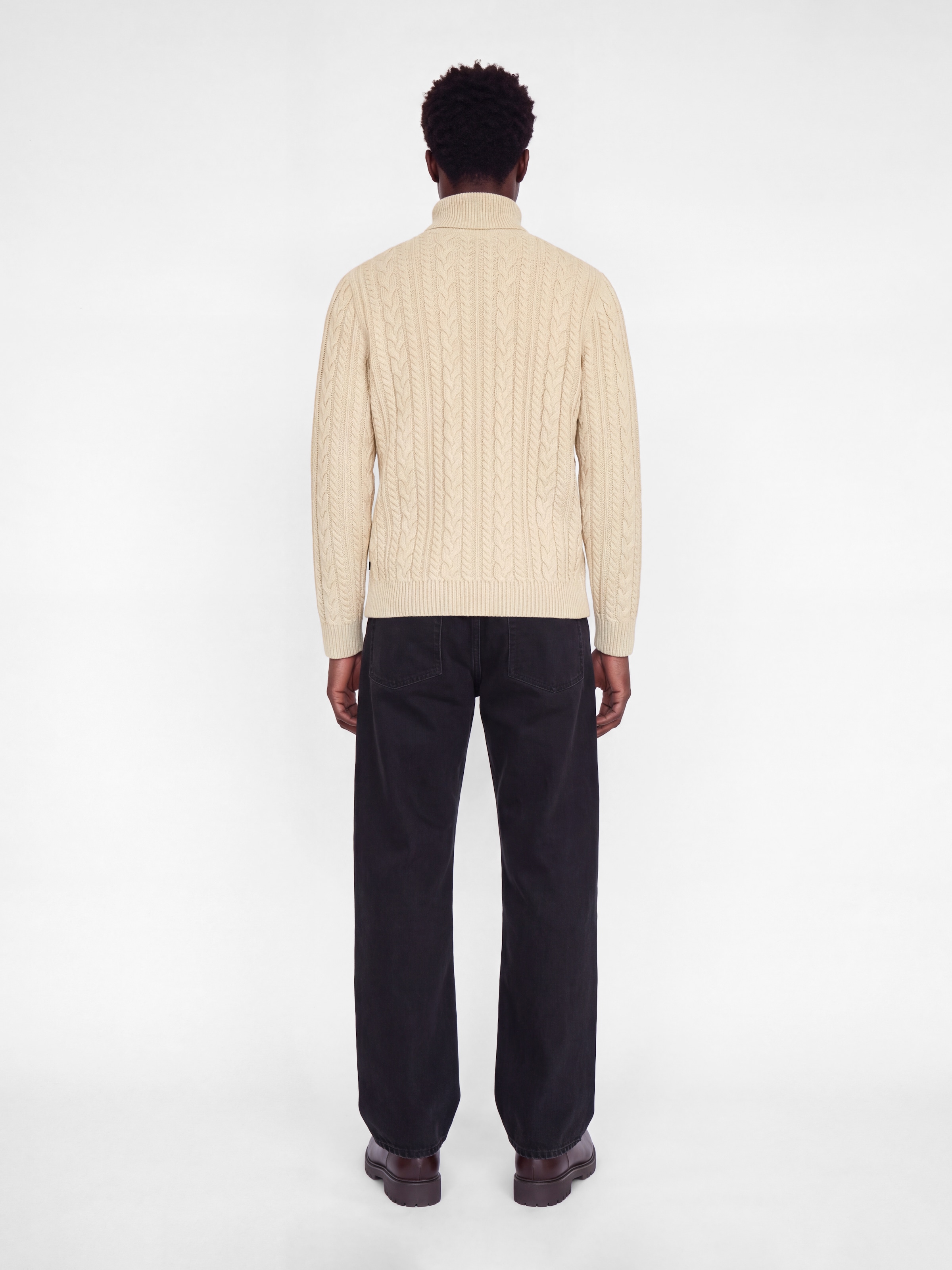Jack & Jones Rollkragenpullover »JPRBLUCALLUM CABLE KNIT ROLL NECK« Materialmix, regular fit