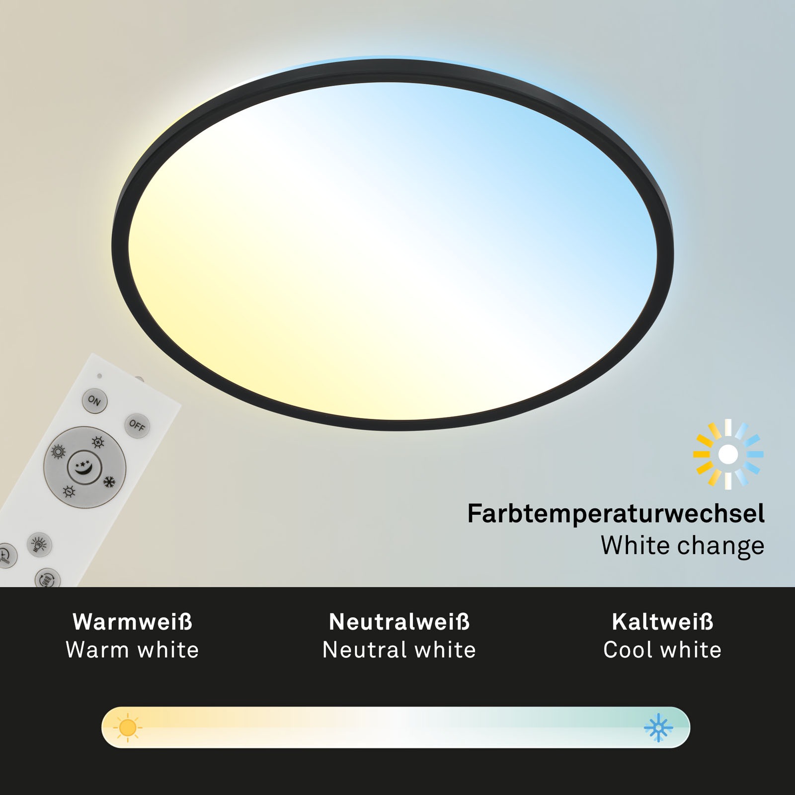 Briloner Leuchten LED Panel »SLIM« mit Fernbedienung