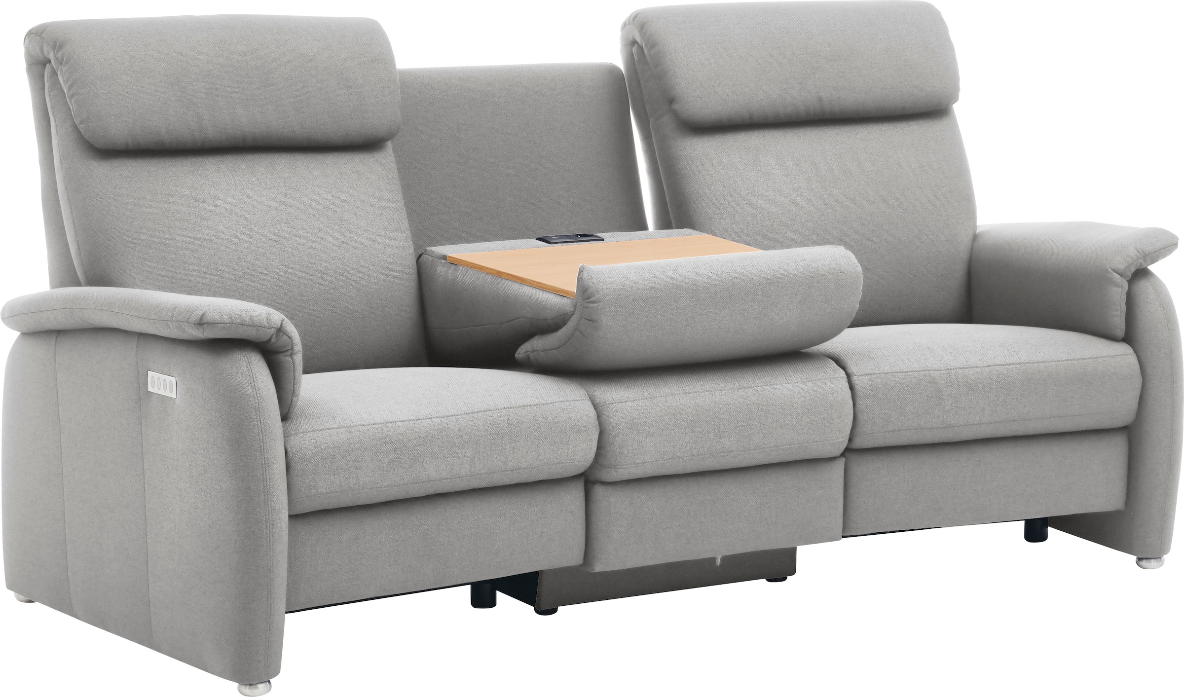 Home affaire 3-Sitzer »Turin mit Steckdose und USB-Port auch in Easy care-Bezug«, 2 x vollmotorische Relaxfunktion, herunterklappbarer Tisch