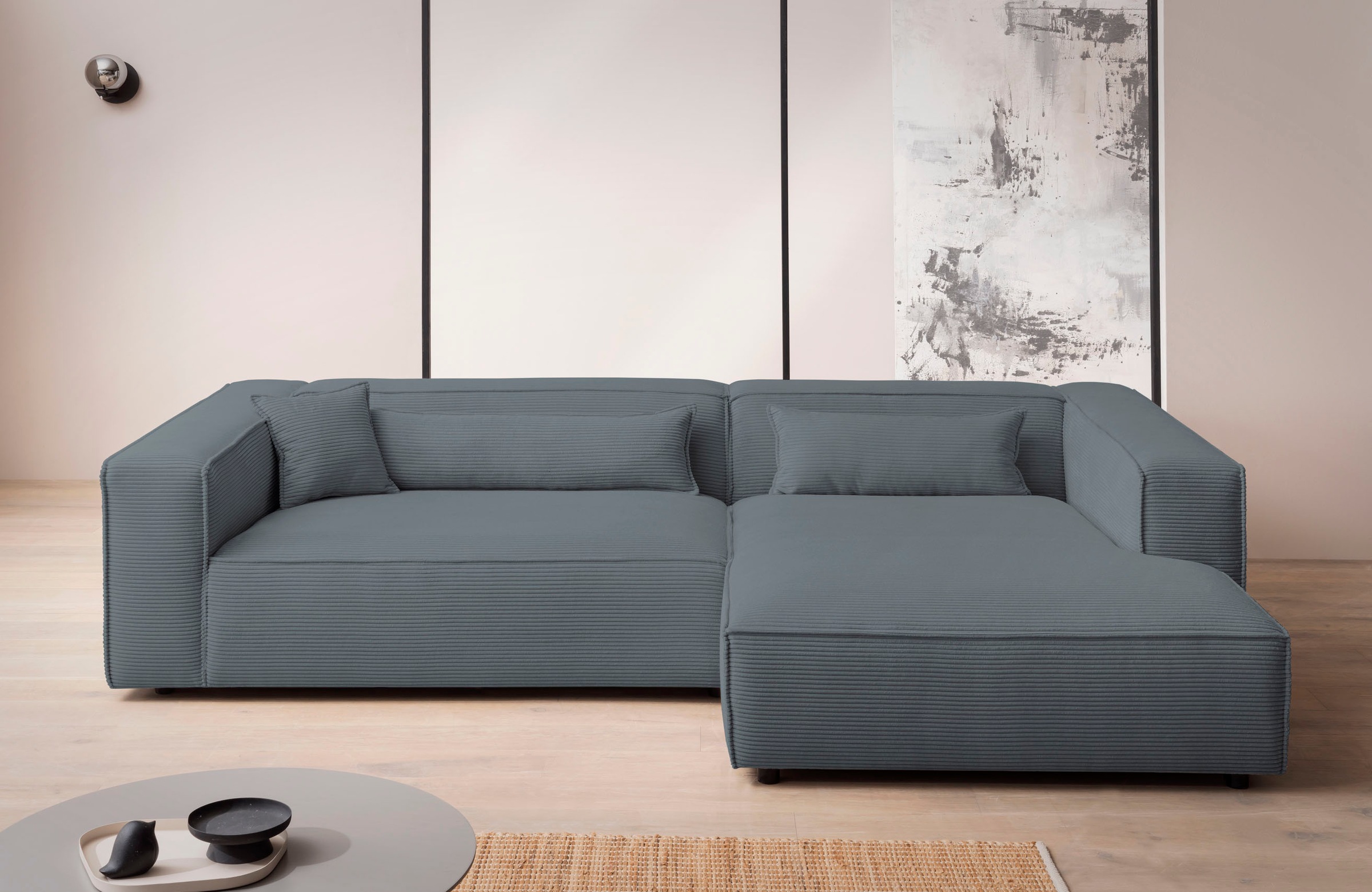 LeGer Home by Lena Gercke Ecksofa »PIARA XXL, Big-Sofa, Cord, Leinenoptik o günstig online kaufen
