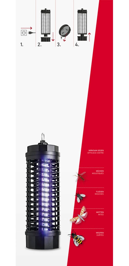 Windhager Insektenfalle »für Fluginsekten, Schutzlampe für den Fang von Insekten« vollisoliertes Kunststoffgehäuse, UV-Lampe mit 4 oder 11 Watt