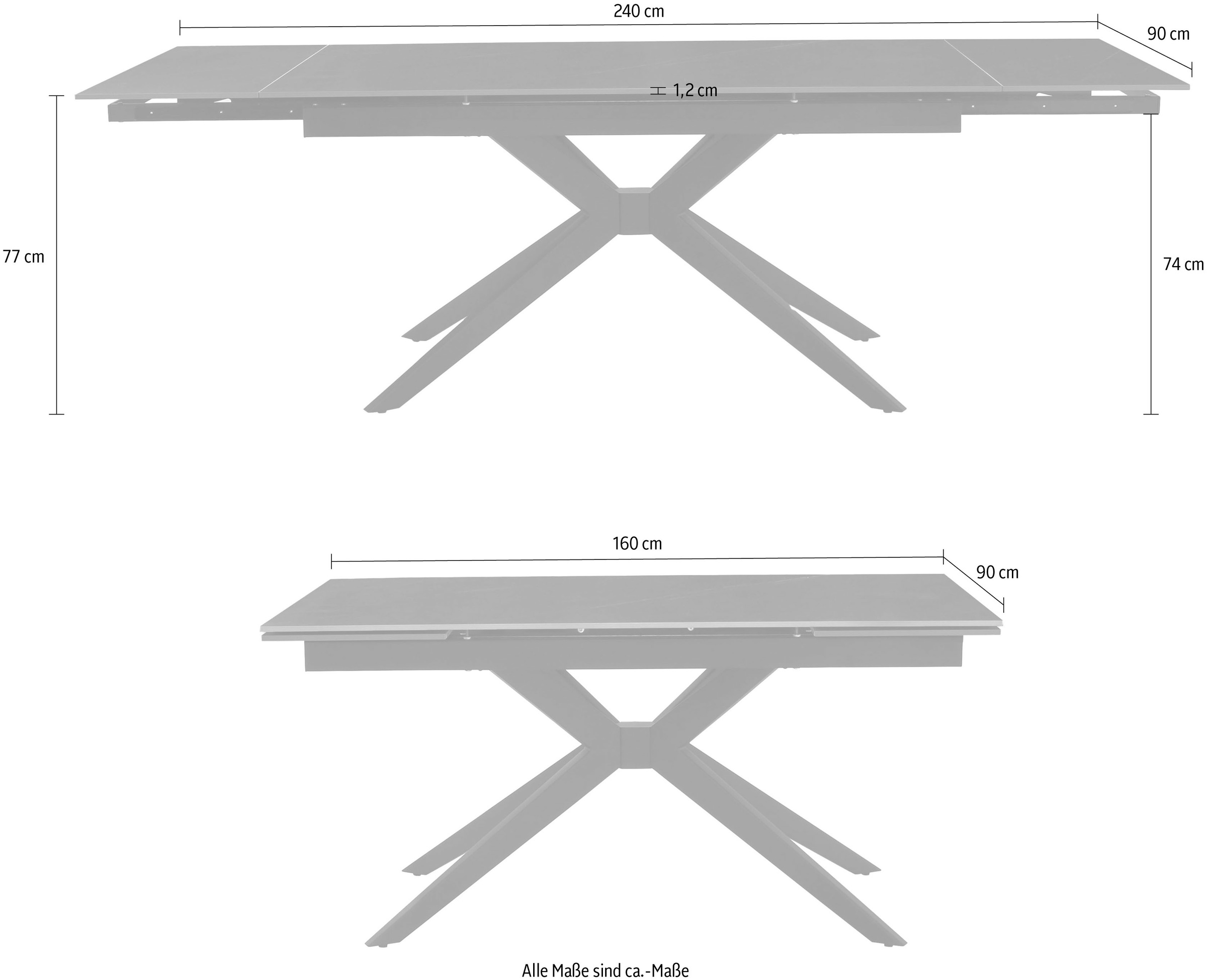 Jockenhöfer Gruppe Esstisch »Campus« ausziehbar (160-240x90 cm), Keramiktischplatte, Synchronauszug