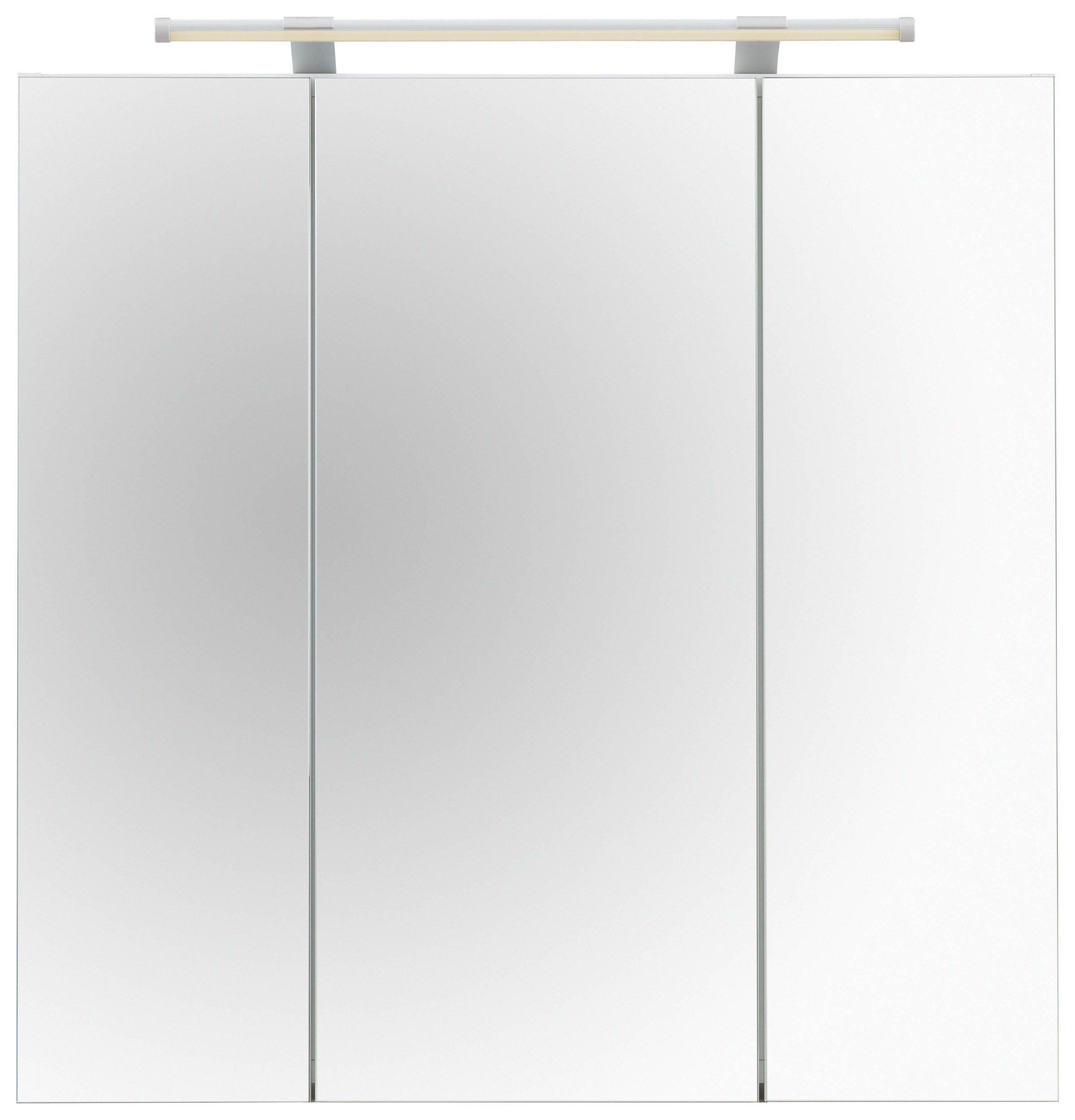 Schildmeyer Spiegelschrank »Dorina, mit höhenverstellbaren Glasböden made in Germany«, Breite 70 cm, 3-türig, LED-Beleuchtung, Schalter-/Steckdosenbox