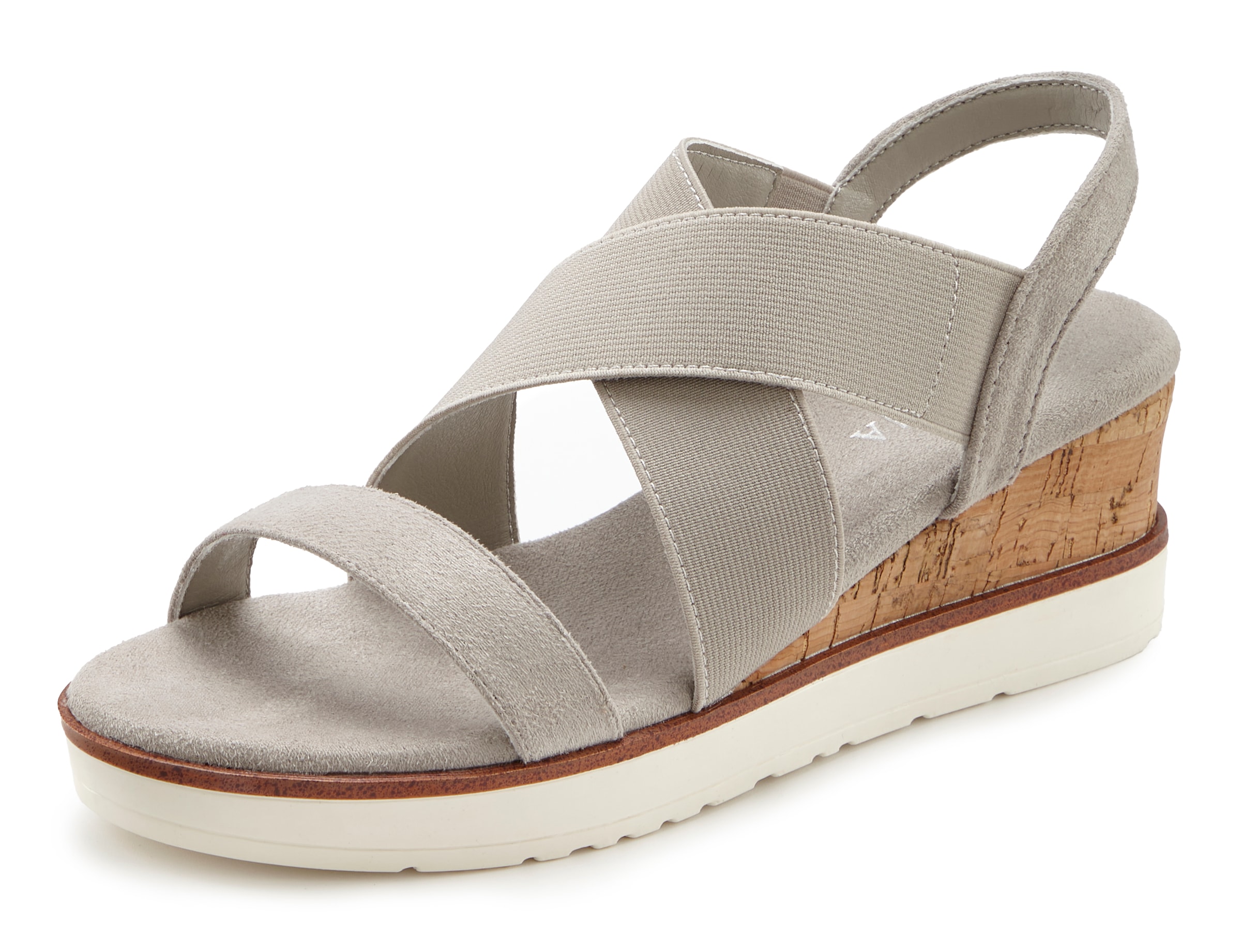 LASCANA Sandalette »Sommerschuh«, Sandale, Sommerschuh mit Keilabsatz und elastischen Riemen VEGAN