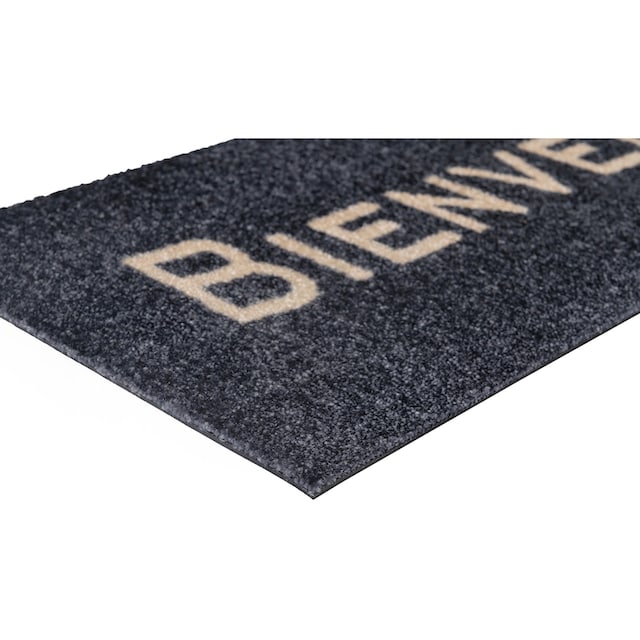 und schnell geeignet, waschbar und Outdoor Fußmatte Schmutzfangmatte, mit bestellen Spruch, bequem rechteckig, Kleen-Tex »Bienvenue«, by In- wash+dry