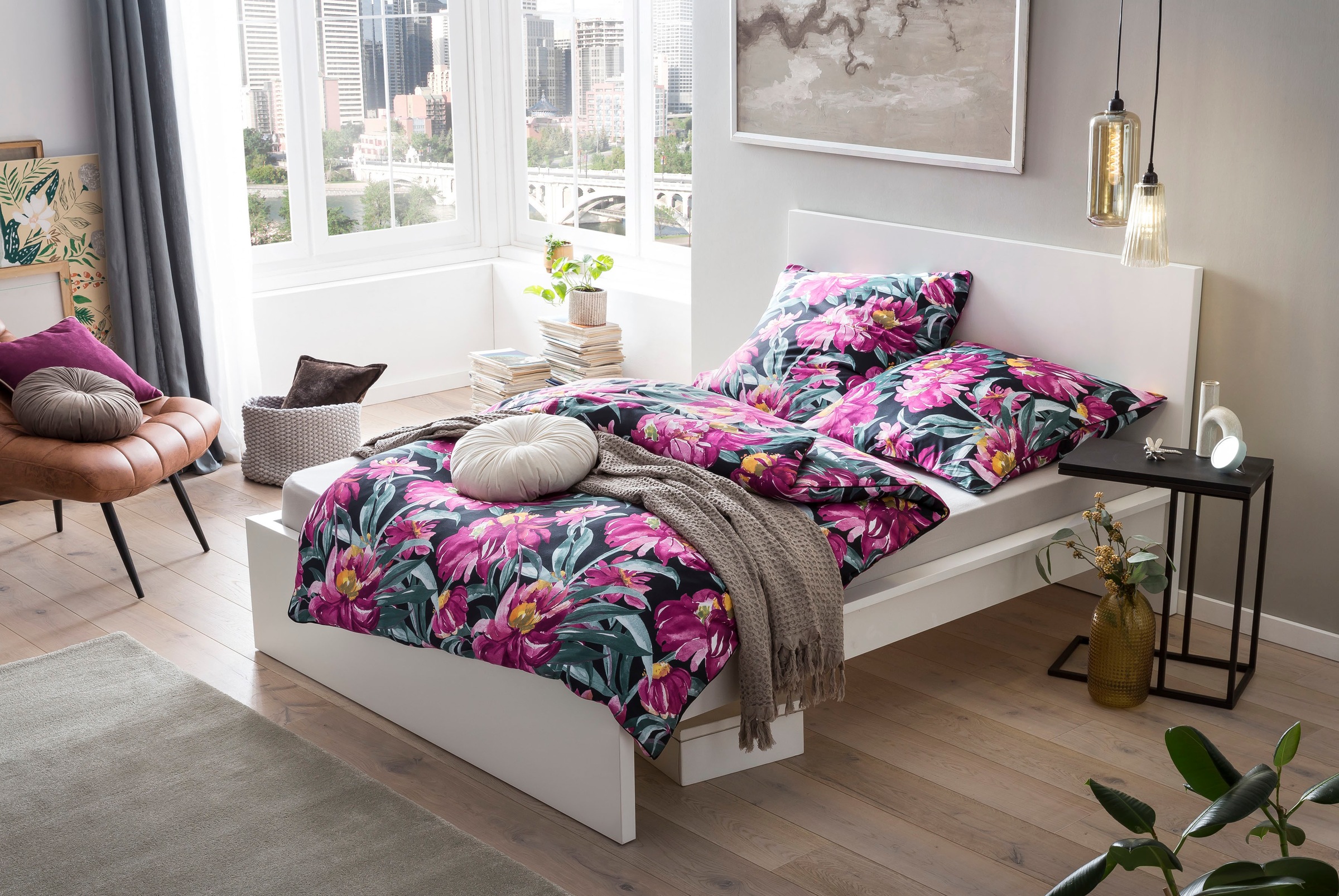 done.® Bettwäsche »Peonies«, beidseitig bedruckte Bettwäsche mit Keder