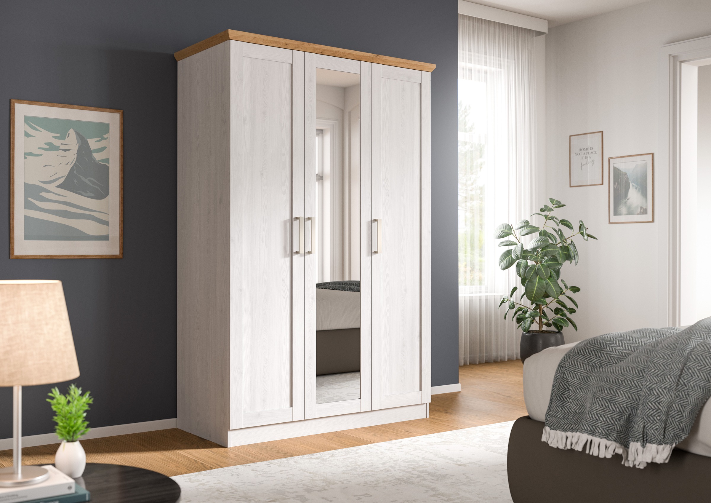 Home affaire Kleiderschrank »FLORENZ, Kleiderschrank inkl. 1 Kleiderstange« günstig online kaufen