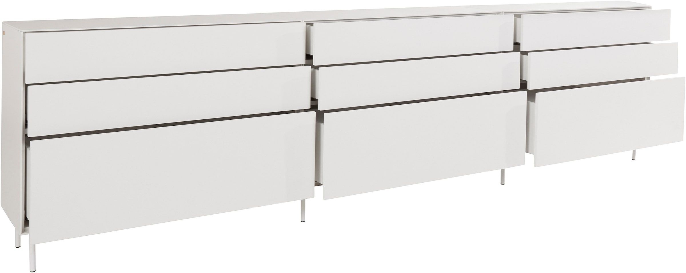 LeGer Home by Lena Gercke Sideboard »Essentials«, (3 St.), Breite: 335cm, MDF lackiert, Push-to-open-Funktion