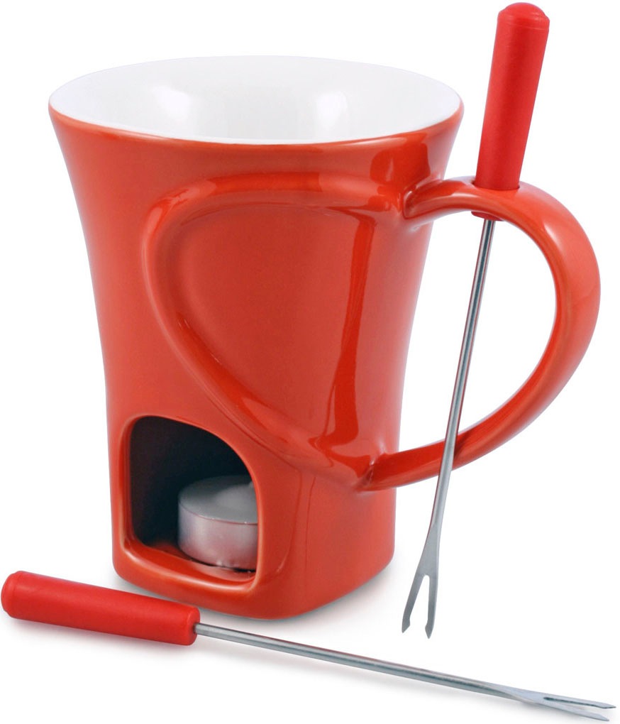 SWISSMAR Fondue »Sweetheart«, Keramik, Schokolade, 1 Keramikfondue, 2 Fonduegabeln, 1 Teelicht-Kerze