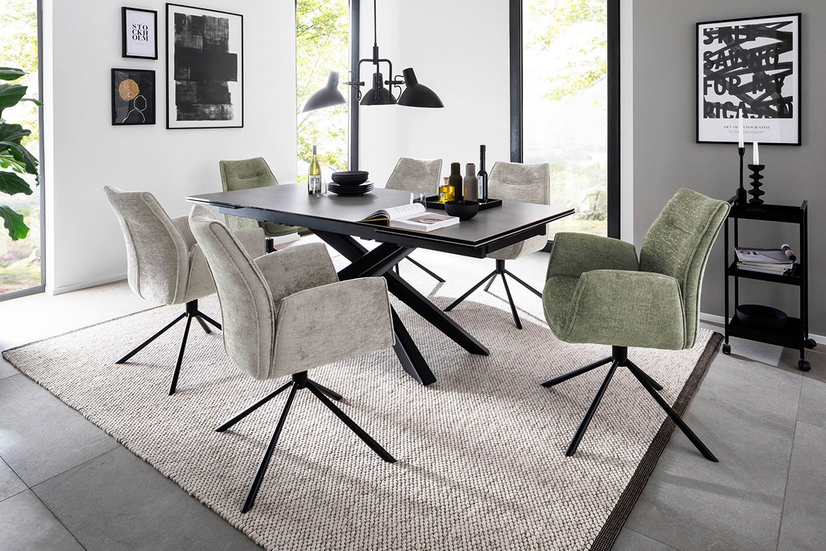 MCA furniture Esstisch »TESERO Auszugtisch 200-300 cm«, (Einzelstück), Keramik,Metall,Marmor-Optik,ausziehbar,belastbar 100kg,10-12 Pers.