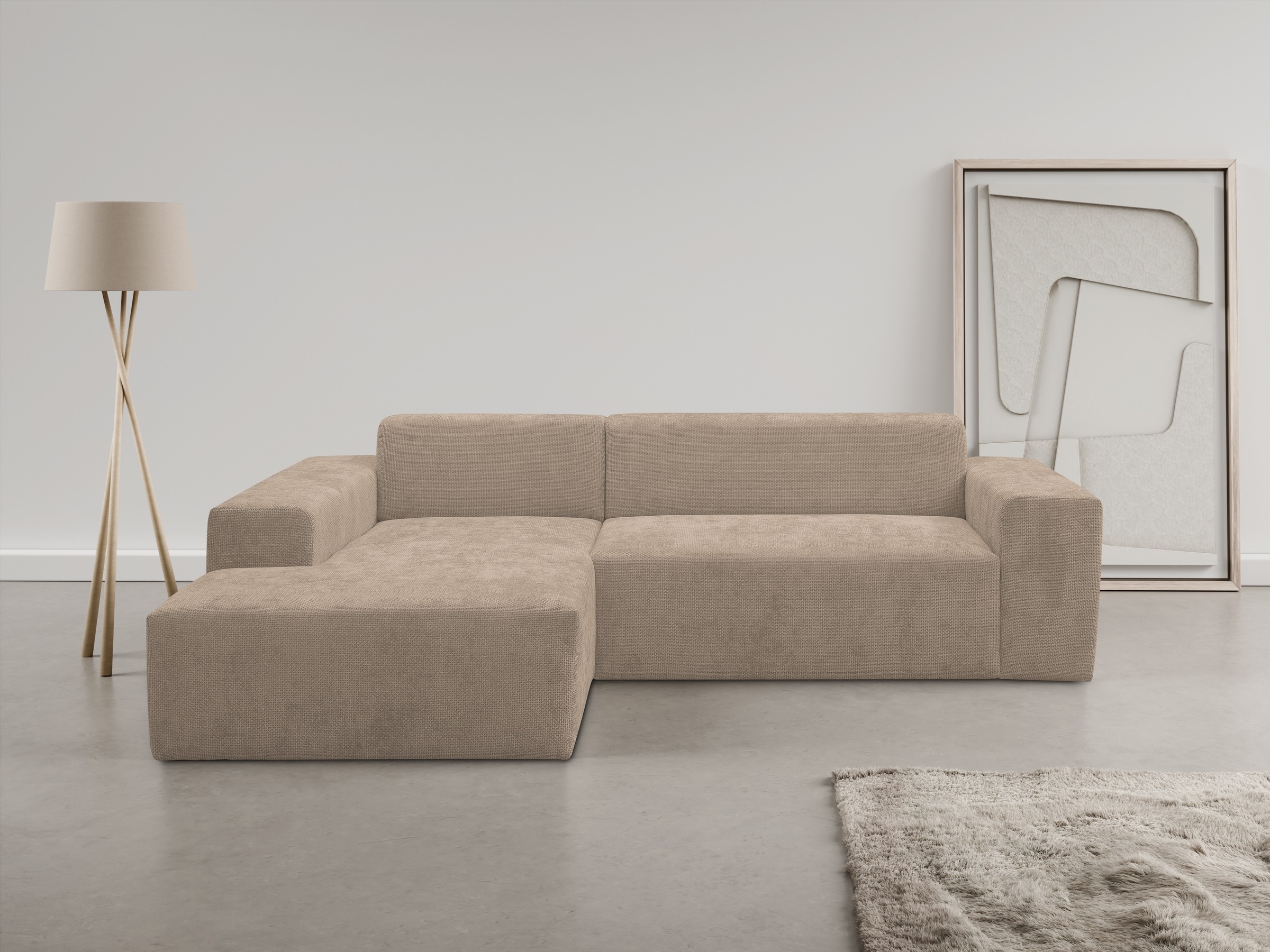 WERK2 Ecksofa »Zeus-L modern und zeitlos, Breite 253cm, bequemes Sofa«, Cur günstig online kaufen