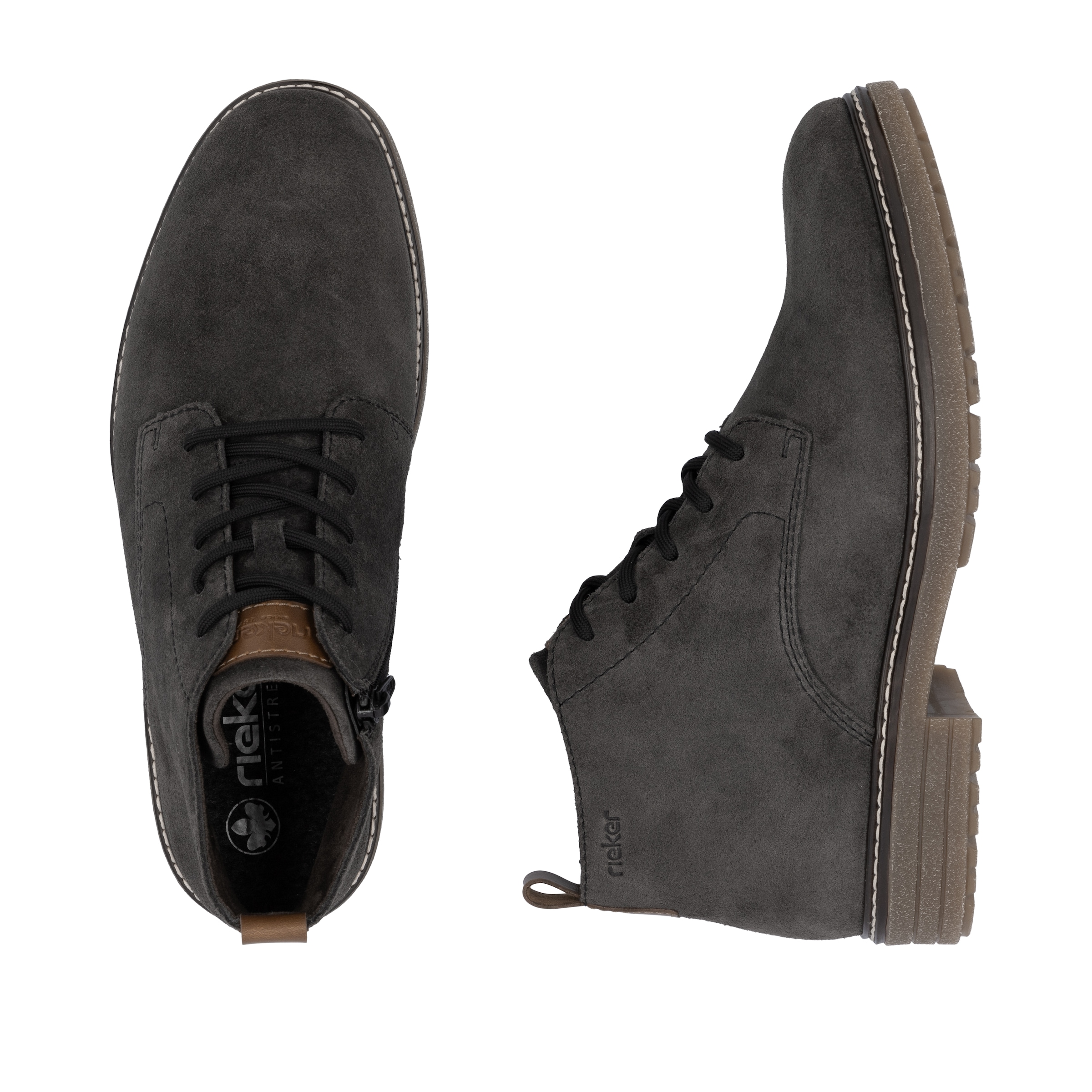 Rieker Schnürstiefelette  Schnürboots, Workerboots, Profilsohle, mit Anziehlasche