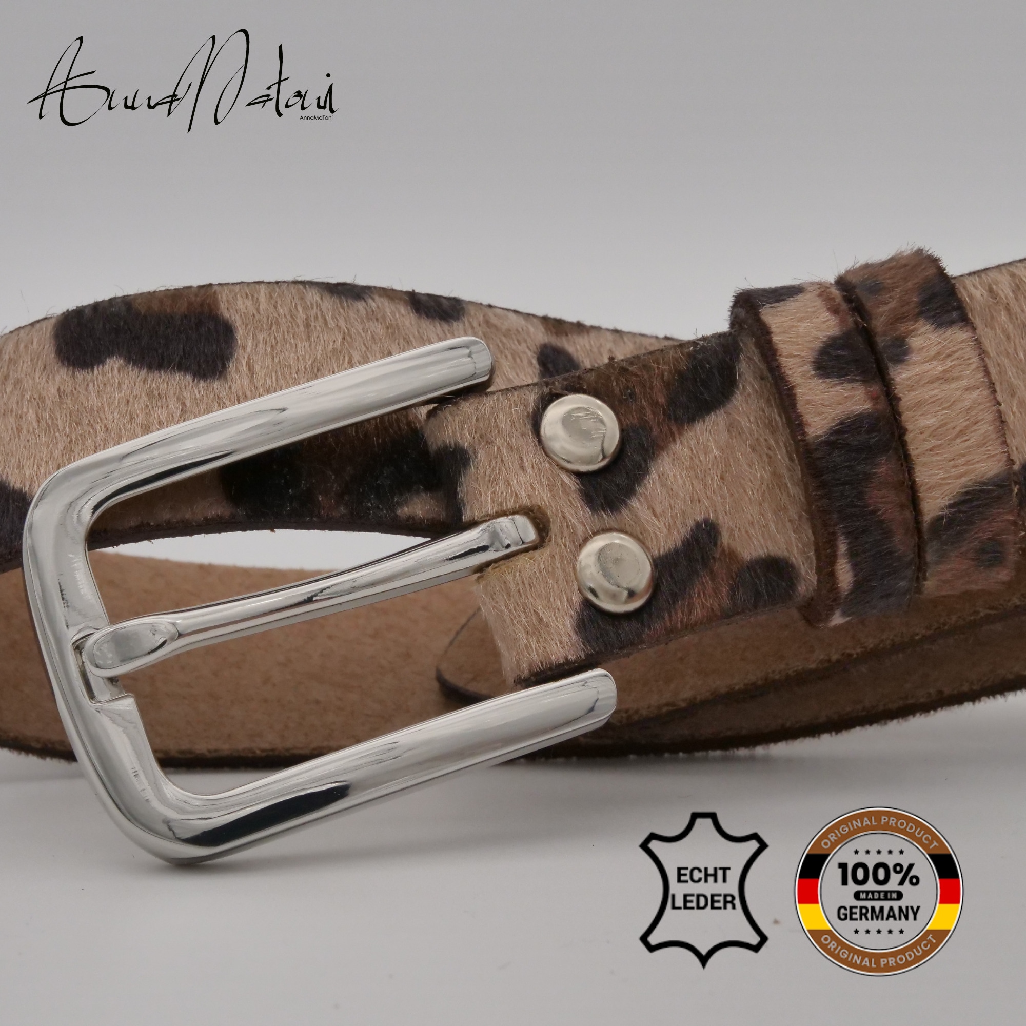 AnnaMatoni Ledergürtel »AnnaMatoni Damen Ledergürtel in hochwertigem Kunstfell in Leo«