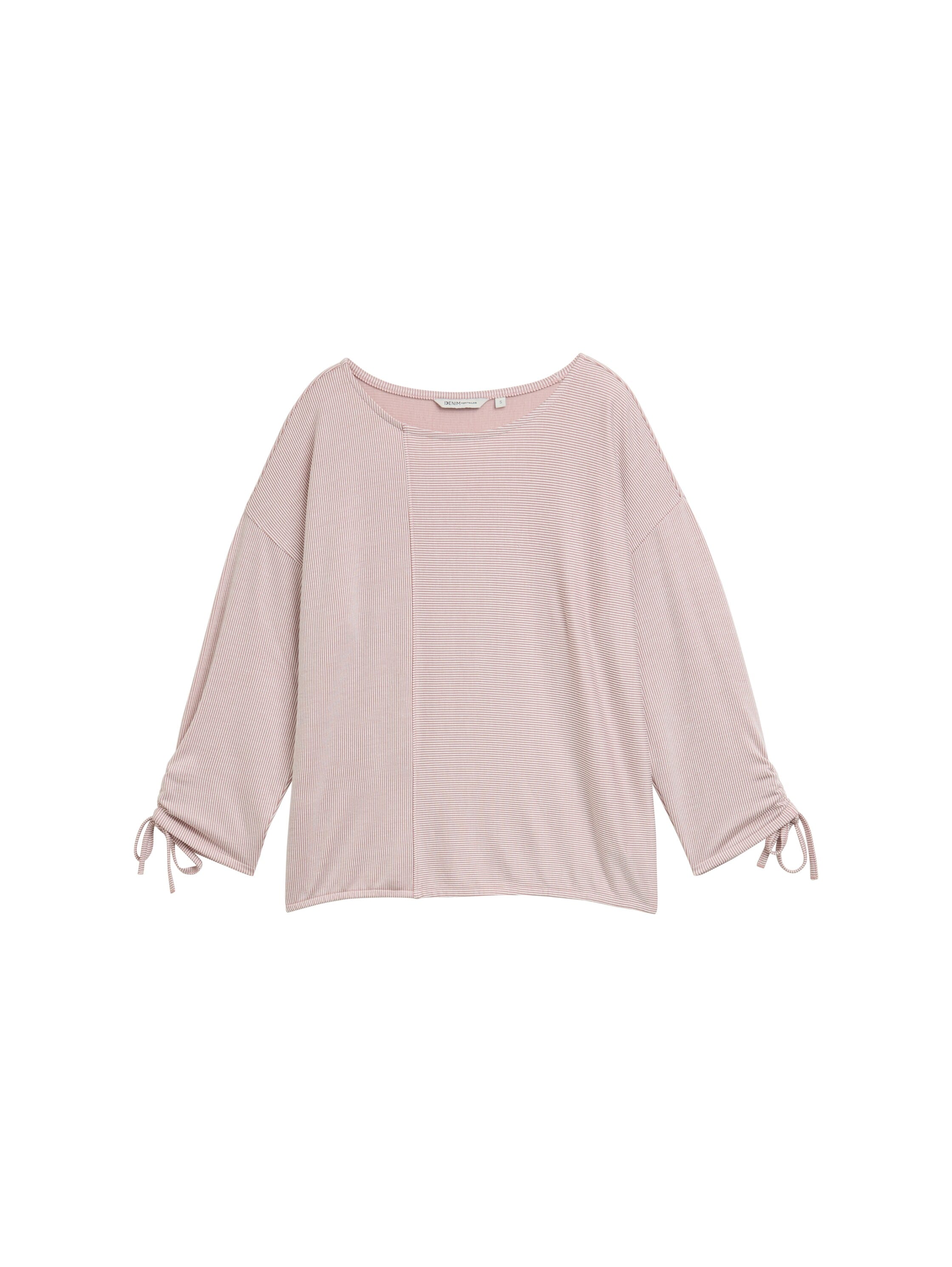 TOM TAILOR Denim 3/4-Arm-Shirt, in feiner Rippoptik