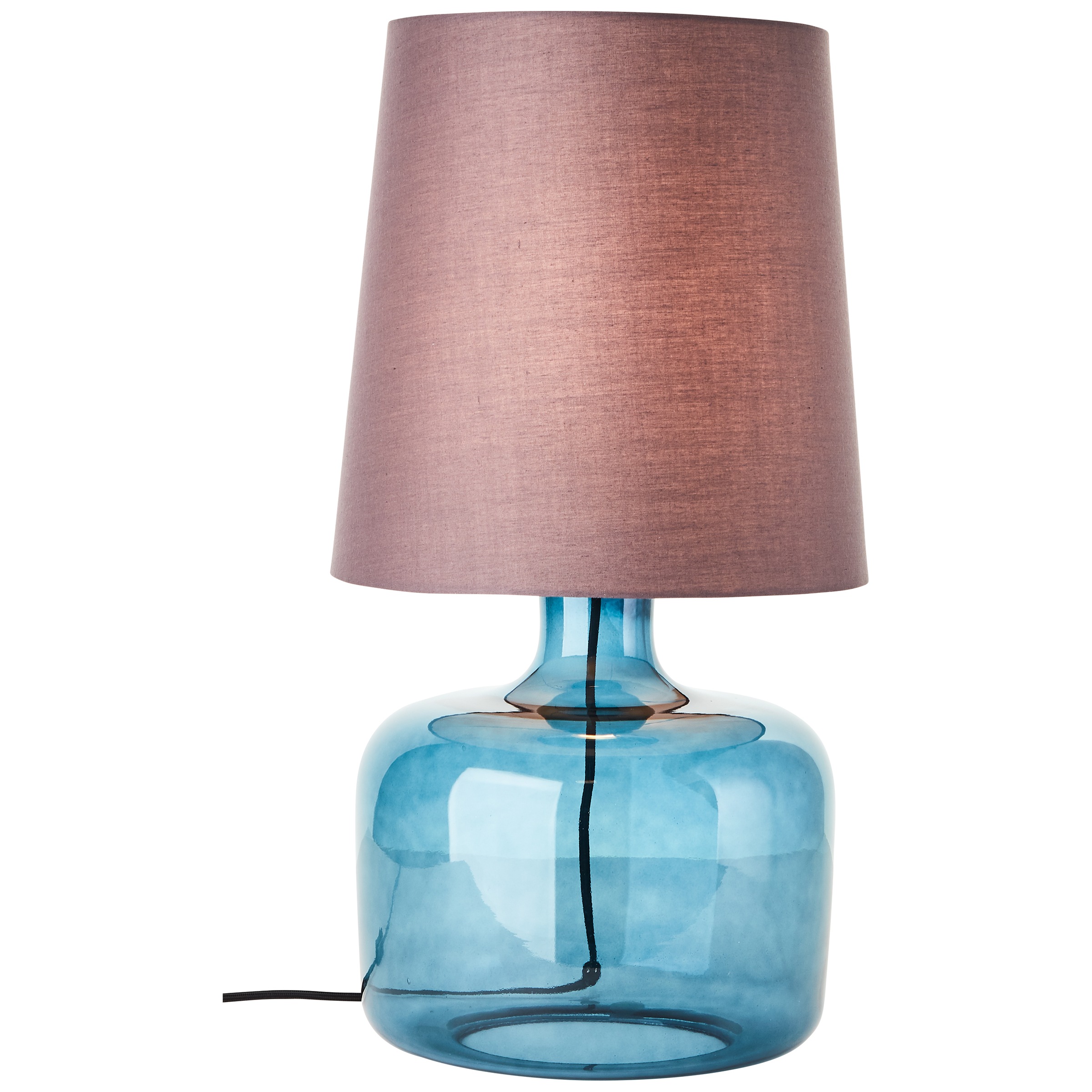 Brilliant Tischleuchte »Hydra«, 1 flammig, Leuchtmittel E27 | ohne Leuchtmittel, Ø 29,8 cm, E27, Glas/Textil, taupe/dunkelblau