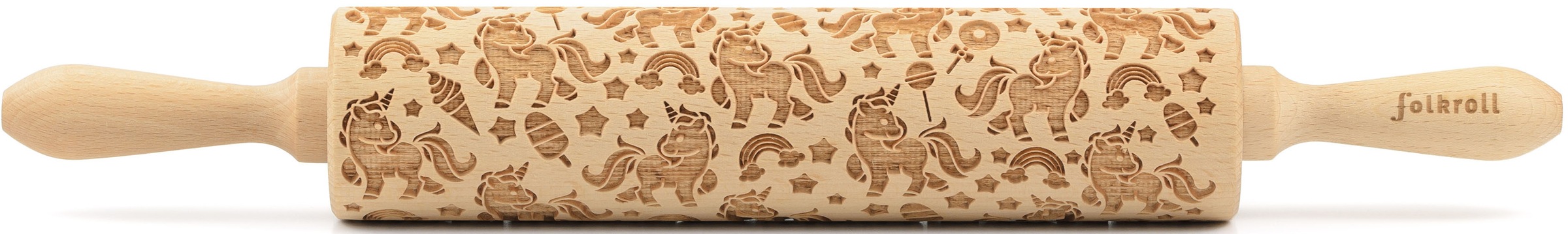 FOLKROLL Teigroller »3D-Motiv-Teigrolle« Einhorn braun 0
