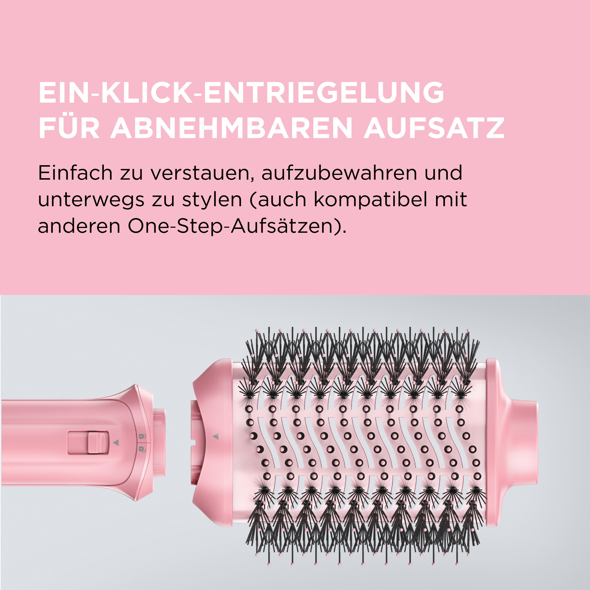 Revlon Multihaarstyler »One Step™ Volumiser Glow für voluminöse Blow‑Dry‑Ergebnisse, RVDR5375E« 1 Aufsätze Turmalin‑Ionen-Keramikbeschichtung, für mehr Glanz + weniger Haarbruch