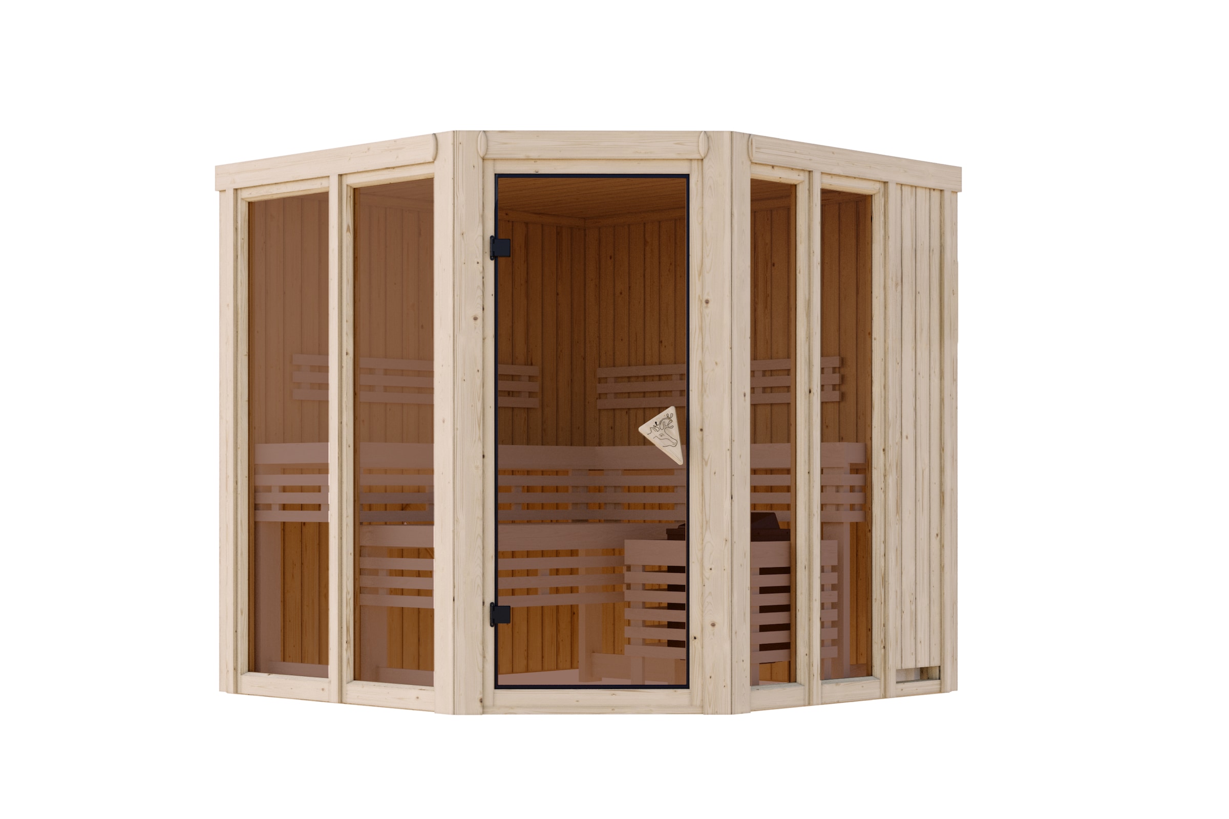 Karibu Sauna »"Airia" naturbelassen«, aus hochwertiger nordischer Fichte