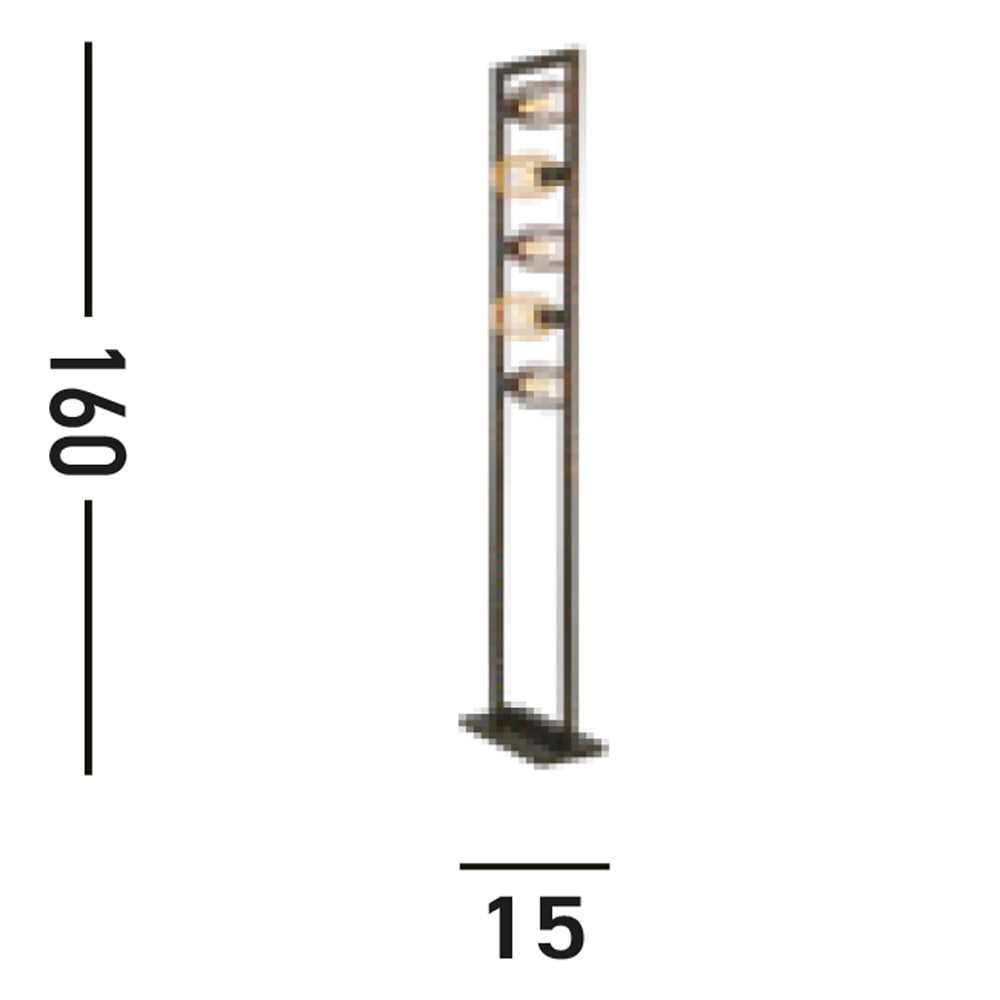 Searchlight Stehlampe »Stehlampe Oblong, 5-flammig«, 5 flammig, Leuchtmittel E27 | ohne Leuchtmittel, Ideal um mit Deko-Leuchtmitteln kreativ zu sein