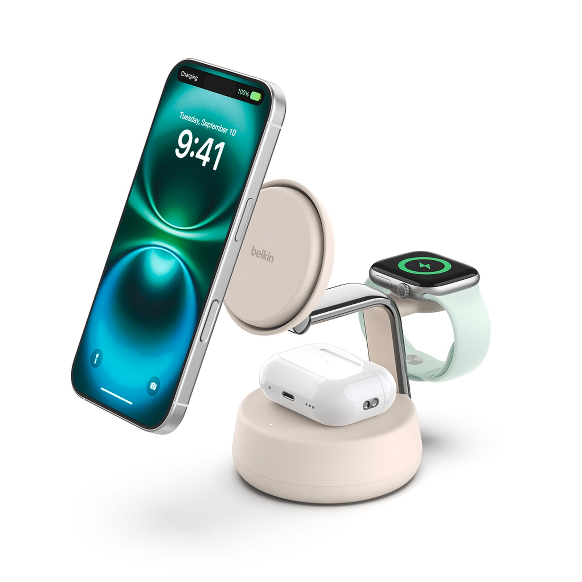 Belkin Wireless Charger »UltraCharge Pro magnetische 3-in-1-Ladestation mit Qi2 (25 W)«