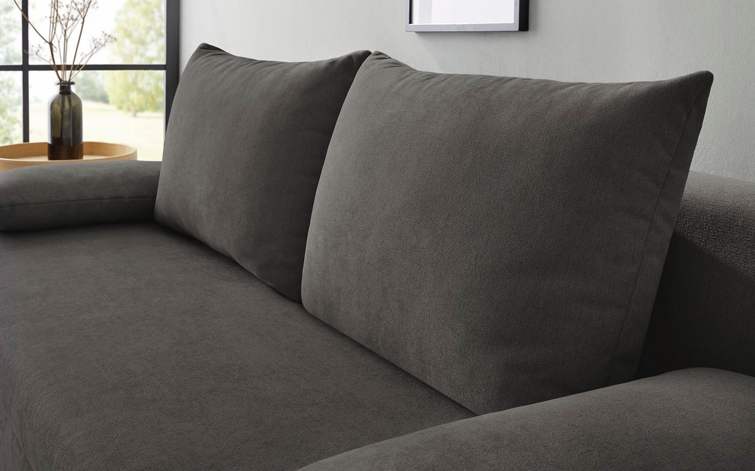 Jockenhöfer Gruppe Schlafsofa »Sunrise, mit dimmbarer LED-Beleuchtung«, Gästebettfunktion, Stauraum/Bettkasten, mit Kissen