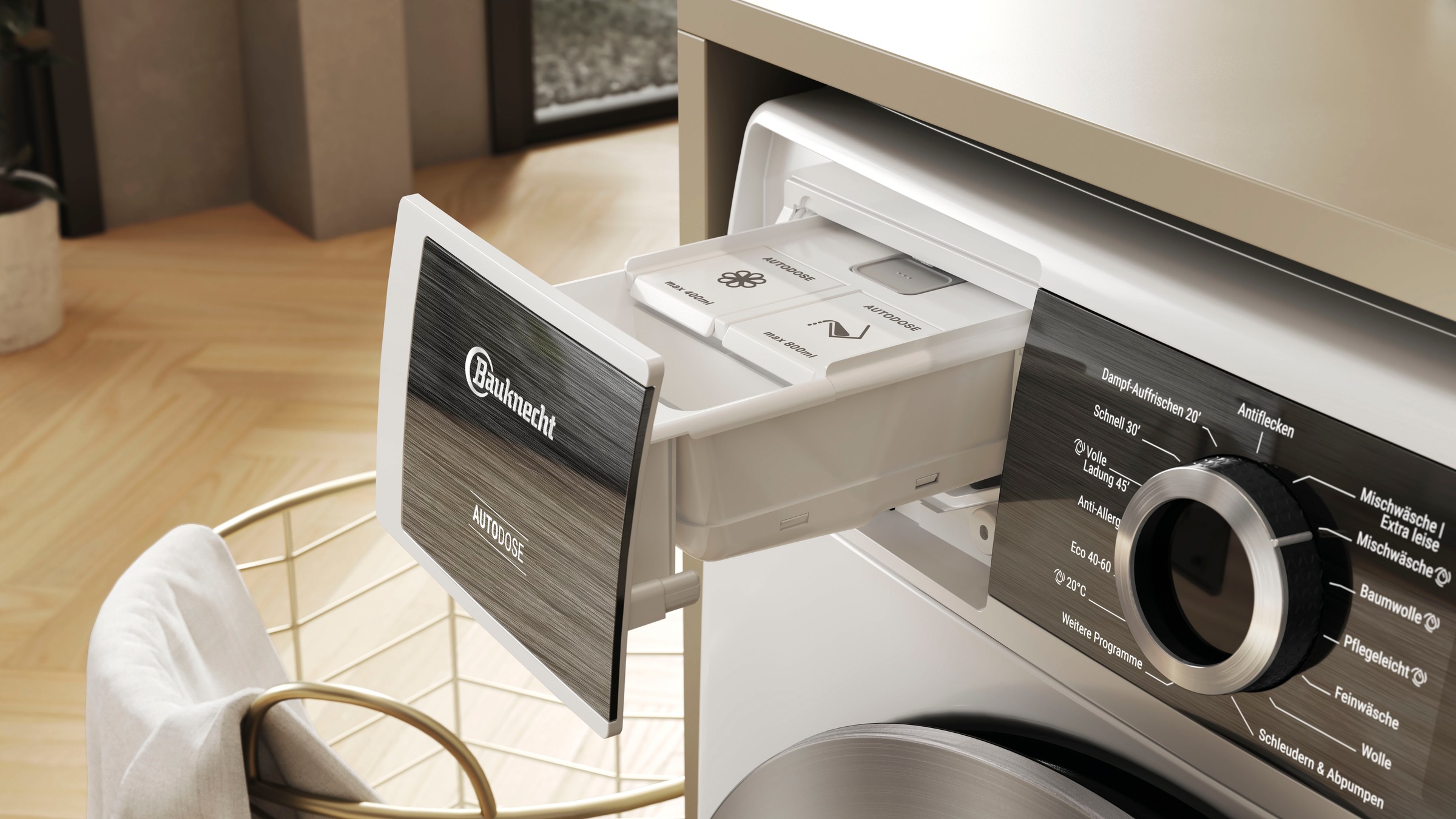BAUKNECHT Waschmaschine »B8 09AD SILENCE DE«, 10 kg, 1400 U/min, Gentle Power-Technologie, Auto Dose, Vollwasserschutz