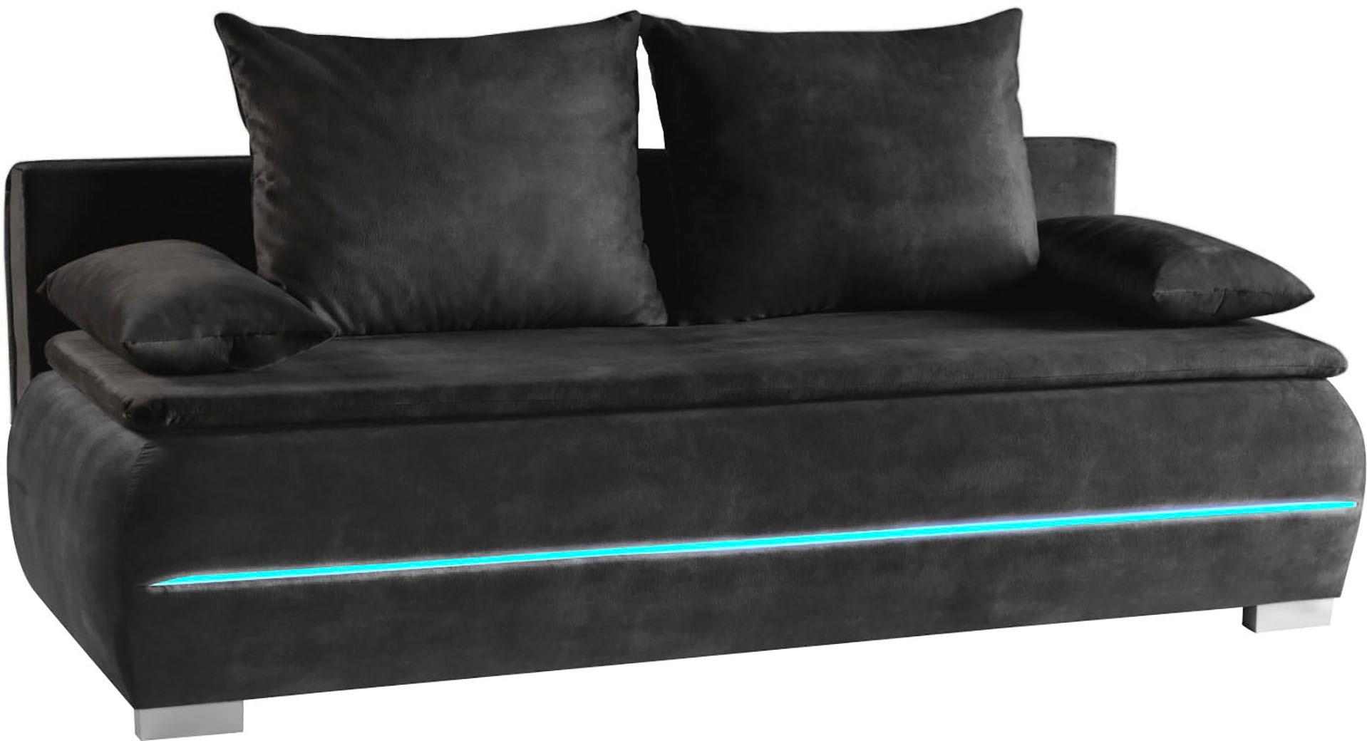WERK2 Schlafsofa »Tekla LED«, 2-Sitzer Schlafcouch mit Bettkasten & stylischer RGB-LED-Beleuchtung