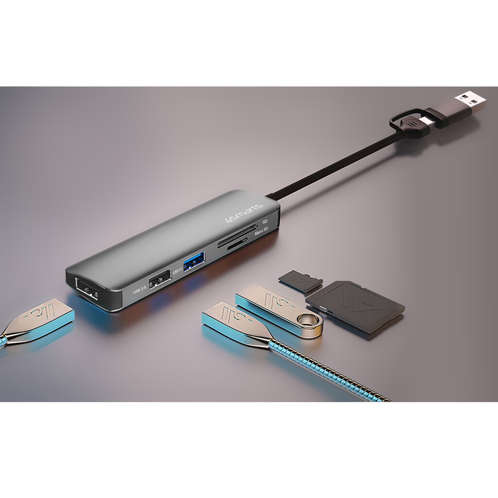 4smarts Laptop-Dockingstation »5 in1 Universal Mulitport USB Hub«