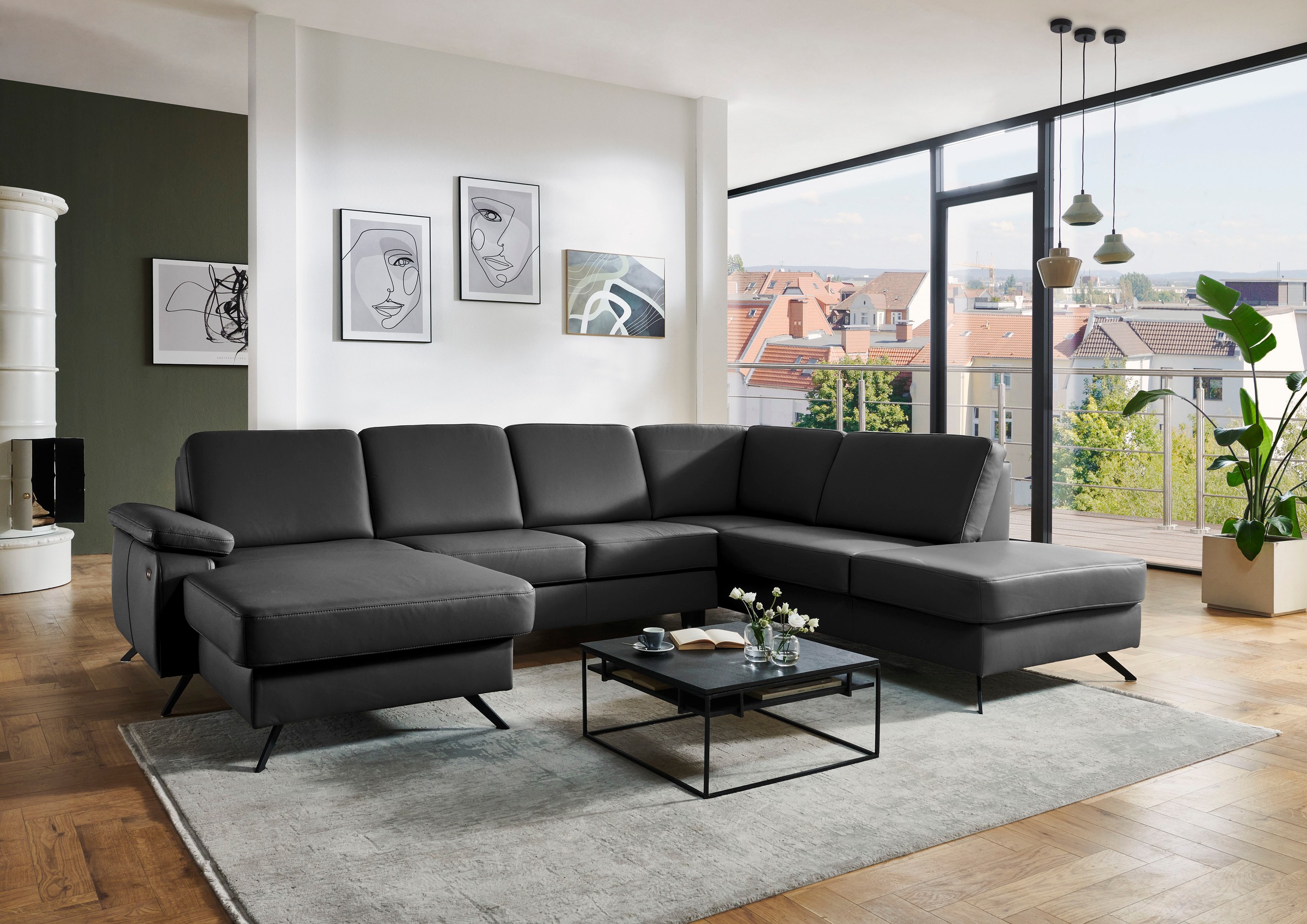 Die PlanBar Wohnlandschaft »PN-EM15047 U-Form, ohne Kopfstützen« Echtleder, günstig online kaufen