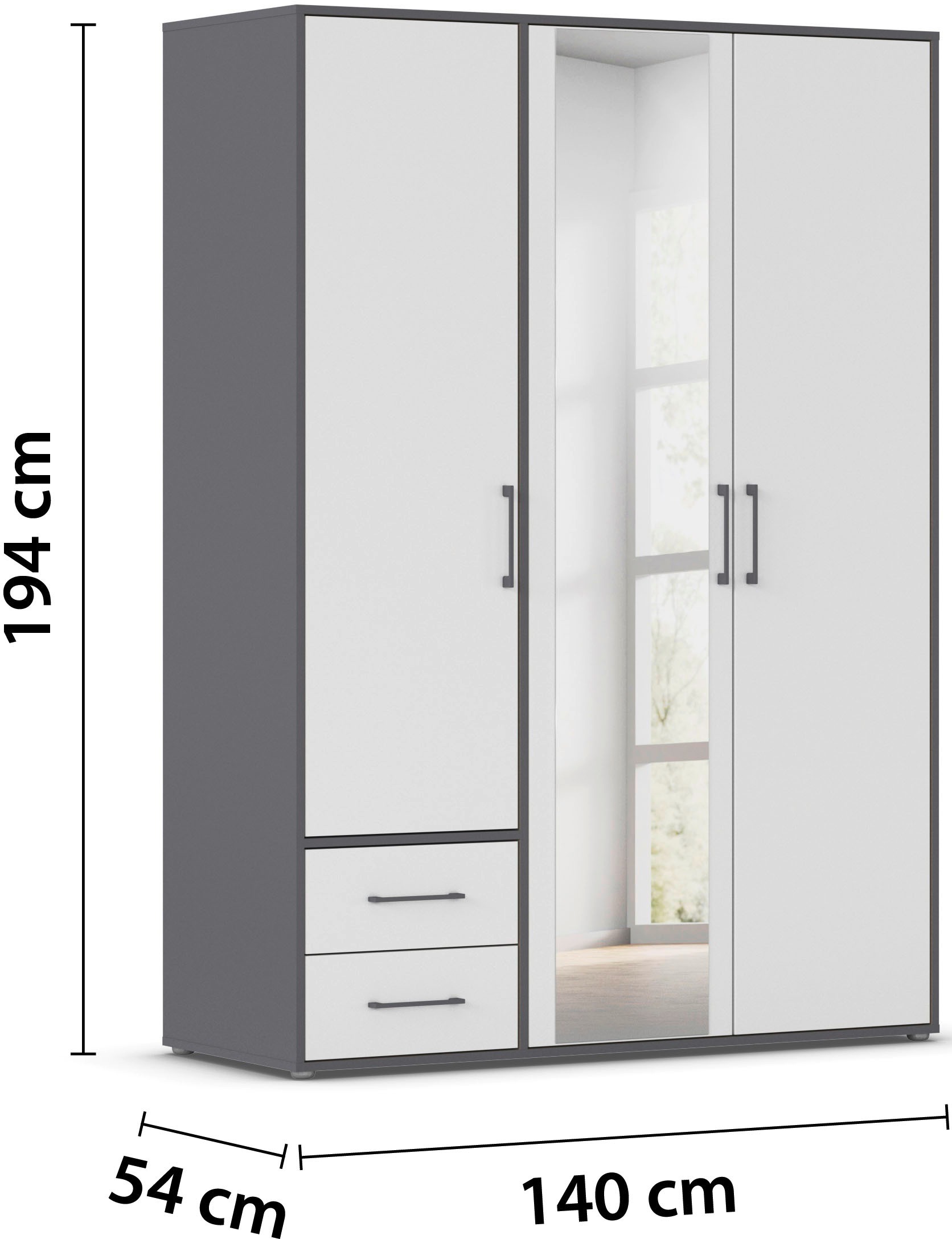 INOSIGN BY RAUCH Kleiderschrank »Schrank Garderobe Schlafzimmer Stauraum PAULLY TOPSELLER Wäscheschrank«, (mit 3 unterschiedlichen Griff-Varianten), OTTOS CHOICE 3 Griffvarianten MADE IN GERMANY