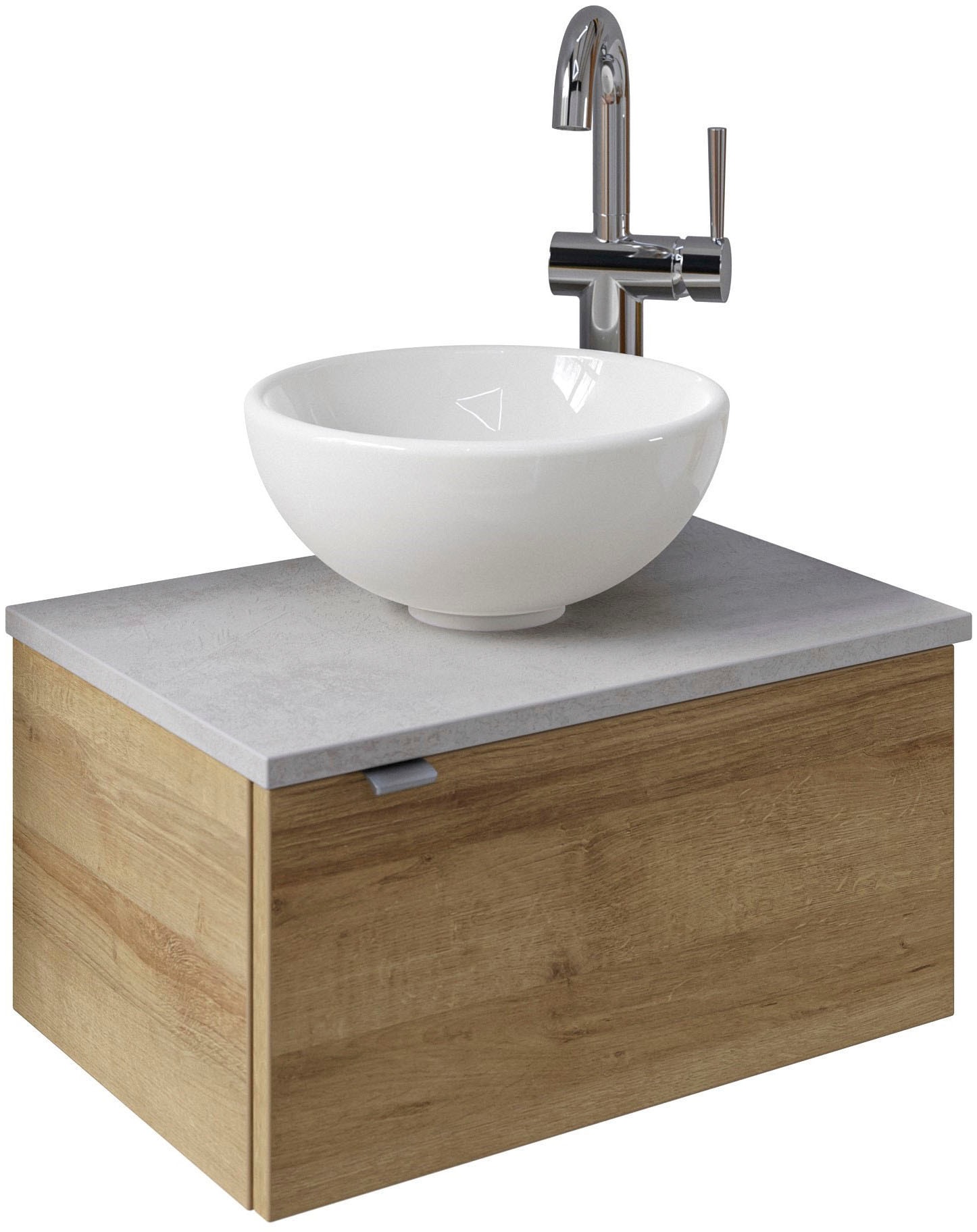 Saphir Waschtisch »Serie 6915 Waschschale mit Unterschrank für Gästebad, Gäste WC«, 51 cm breit, 1 Tür, Waschtischplatte, kleine Bäder, ohne Armatur