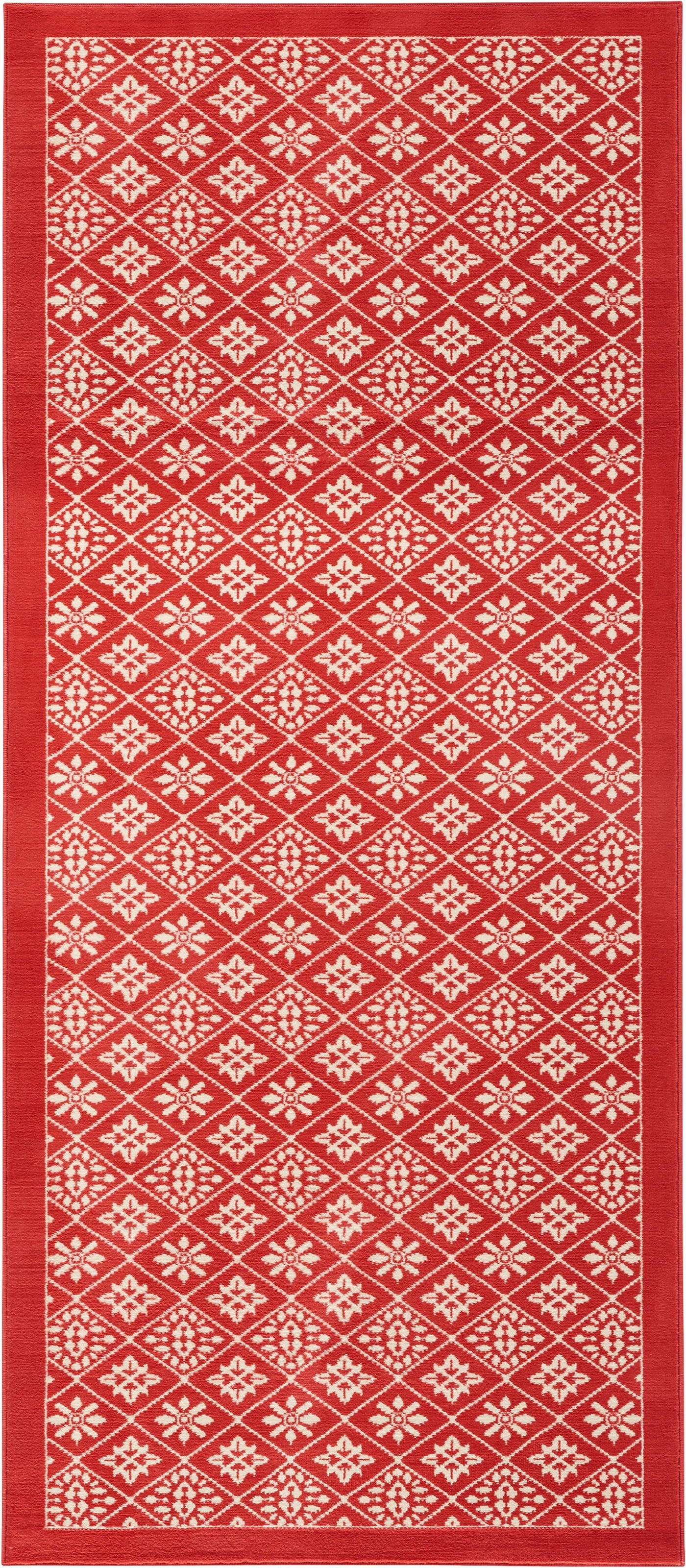HANSE Home Läufer »Tile«, rechteckig, 9 mm Höhe, Kurzflor, Rauten Fliesen Design, Muster, mit Bordüre, mehrfarbig