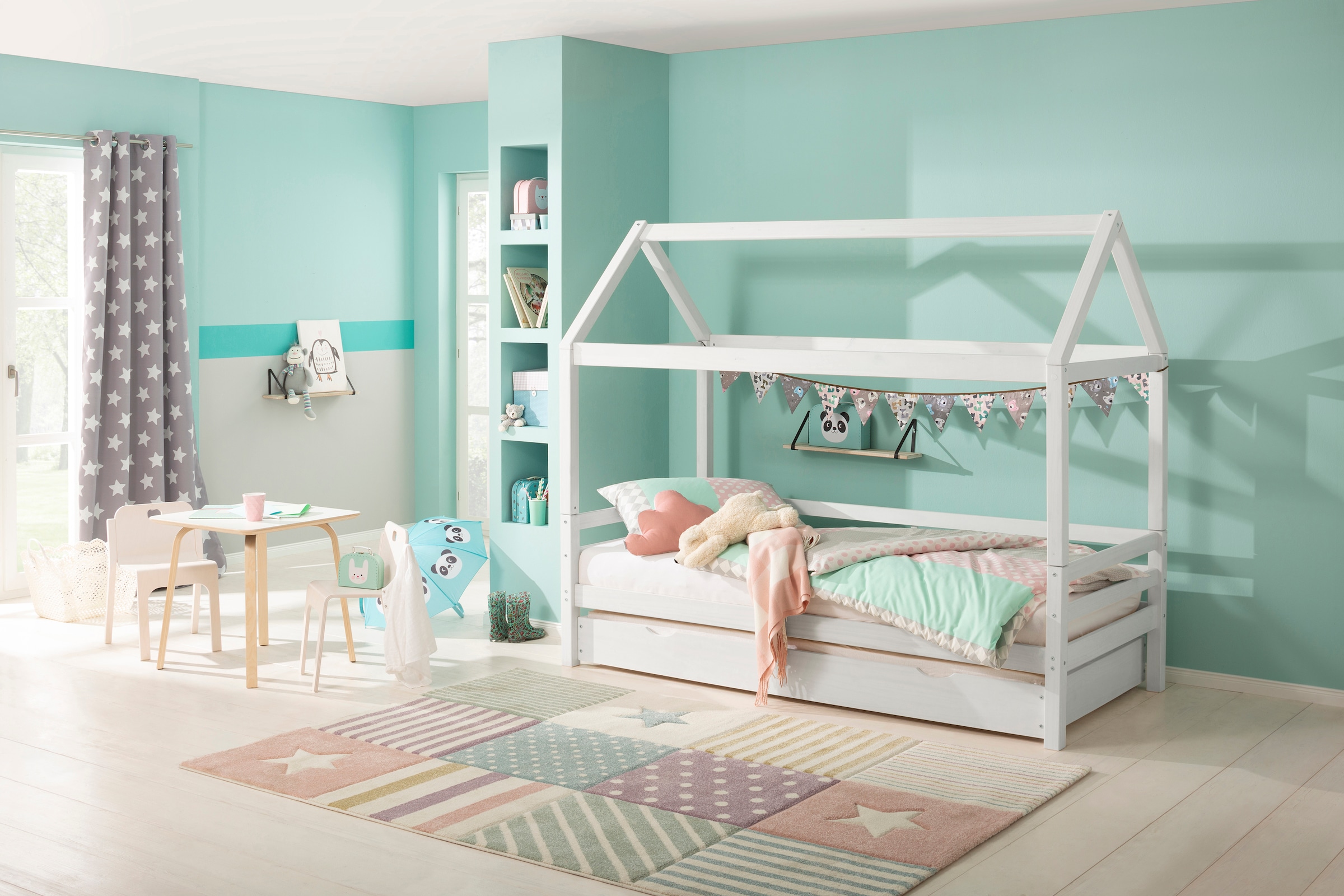 10. Bild von Lüttenhütt Kinderbett »Alpi«, inklusive Bettschubkasten und Lattenrost, Liegefläche 90x200 cm