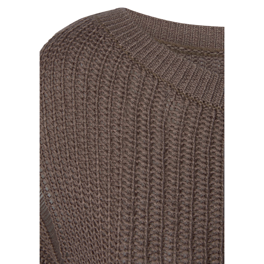 LASCANA Strickpullover, mit überschnittenen Schultern, lässiger Damenpullover, Basic