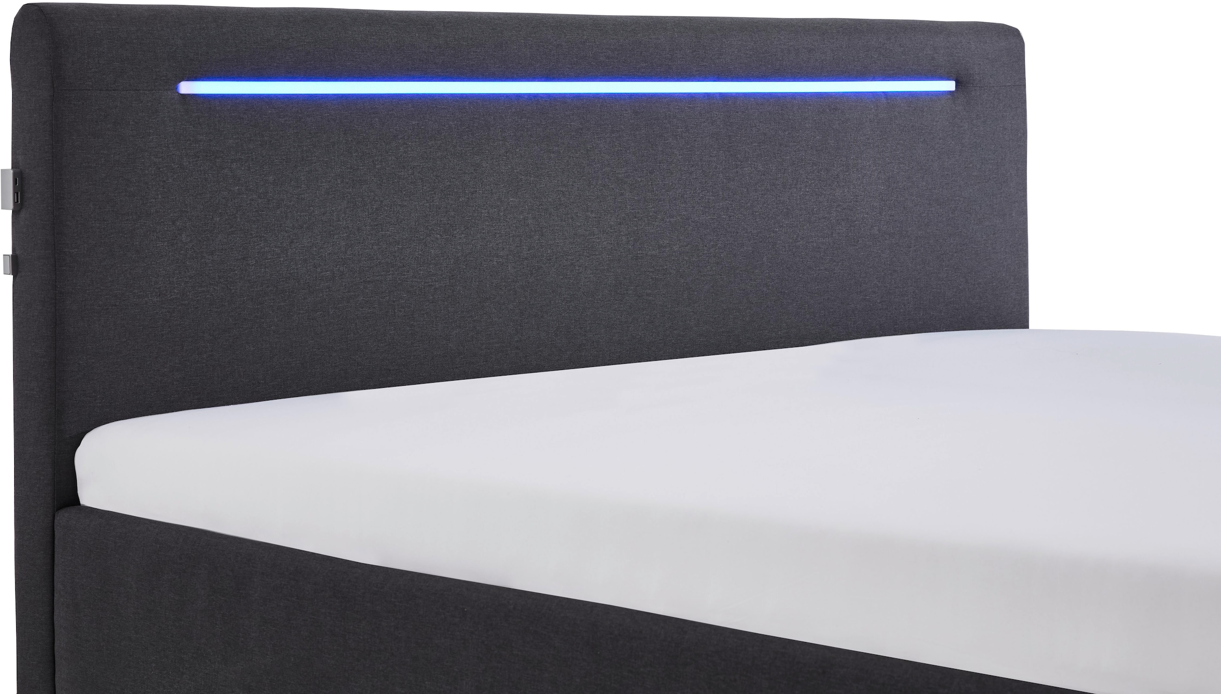 meise.möbel Polsterbett »Las Vegas III mit LED-Beleuchtung und USB-Anschluss«, erhältlich in den Breiten 140 & 180cm