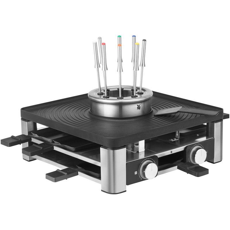 WMF Raclette »Lumero Gourmet Station 3-in-1, Raclette, Fondue und Indoor-Grill« 8 Stk. Raclettepfännchen 1.800 W spülmaschinengeeignete...