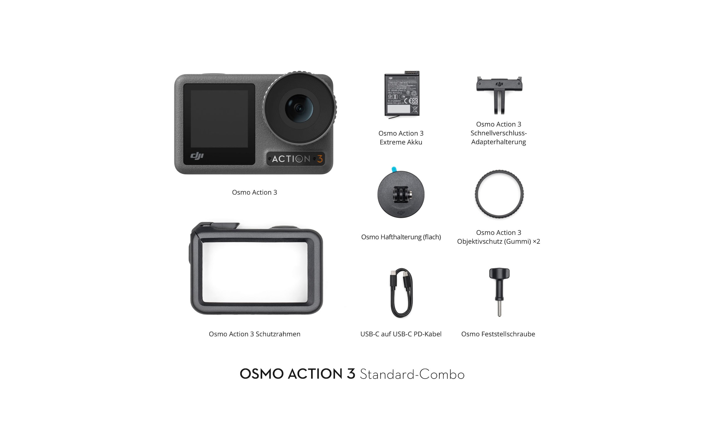 DJI Camcorder »OSMO ACTION 3 STANDARD COMBO«, 4K Ultra HD, Bluetooth