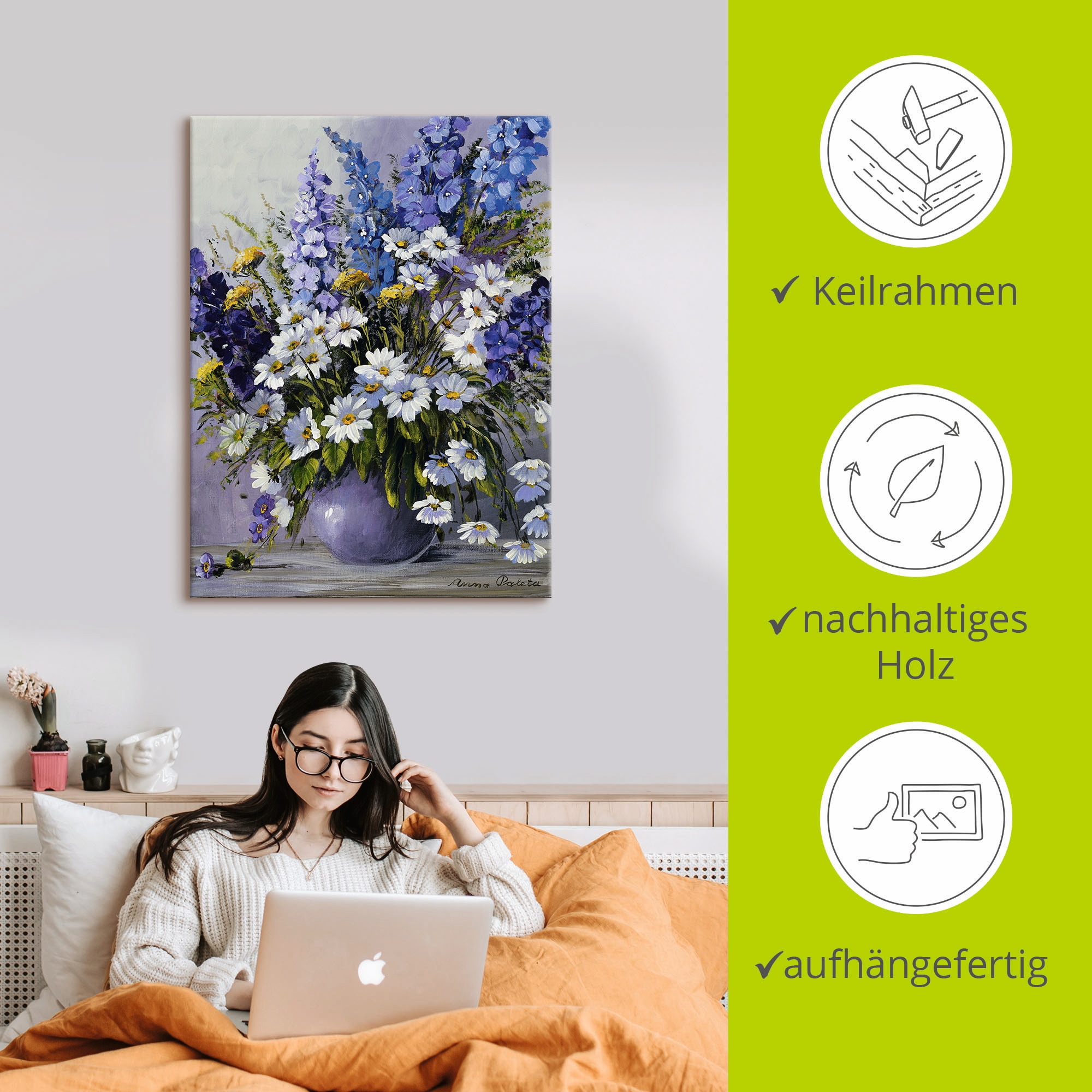 Artland Wandbild »Rittersporn«, Blumen, (1 St.), als Leinwandbild, Poster in verschied. Größen