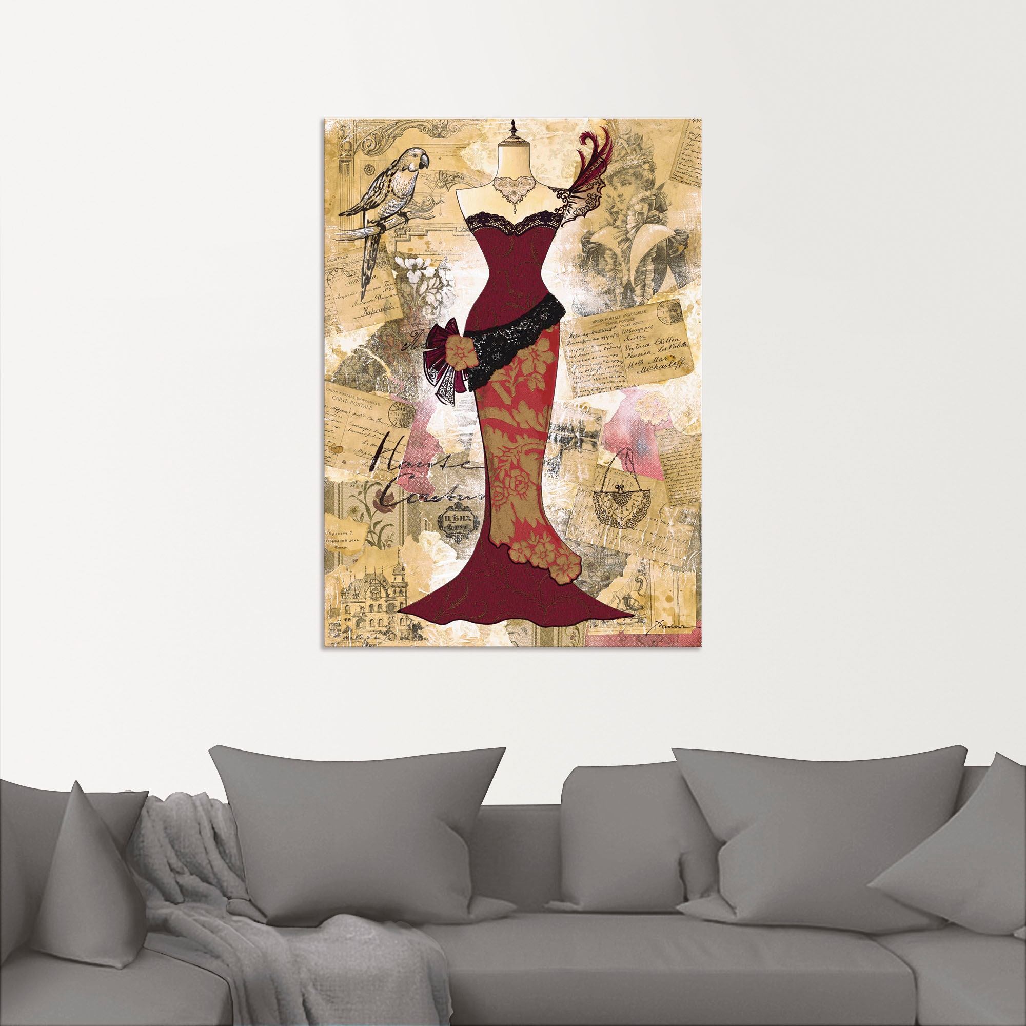 Artland Wandbild »Antikes Kleid - Collage«, Mode, (1 St.), als Alubild, Out günstig online kaufen